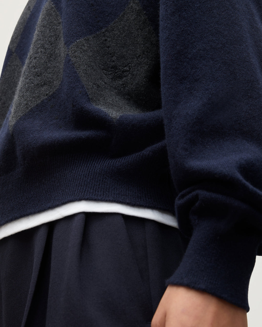 Clan Dark Navy Argyle Cashmere Jumper