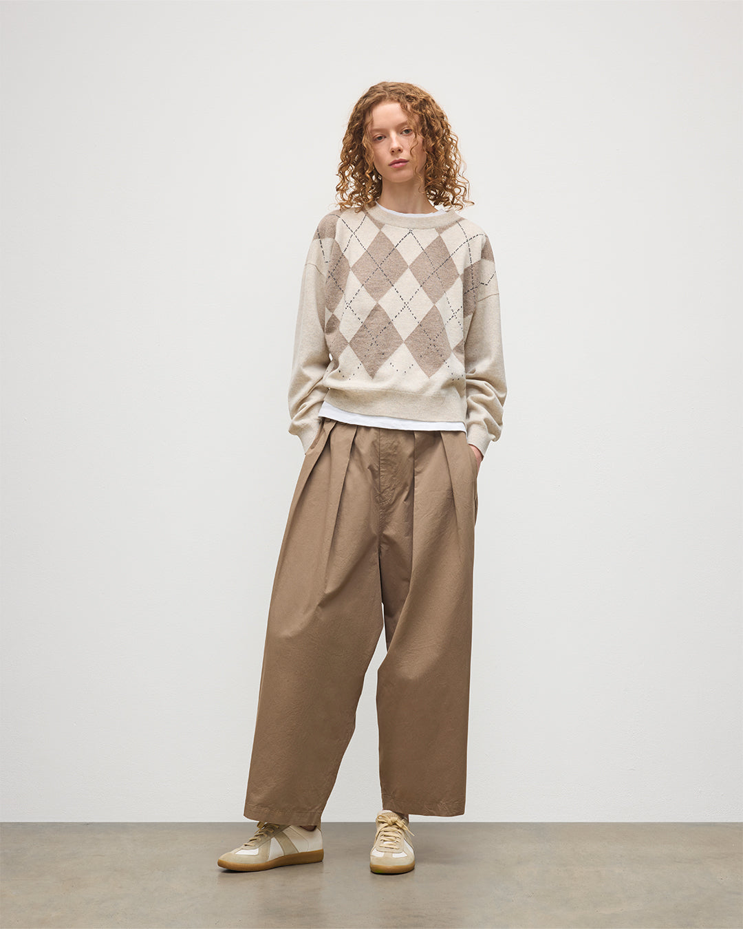 Clan Natural Argyle Cashmere Jumper