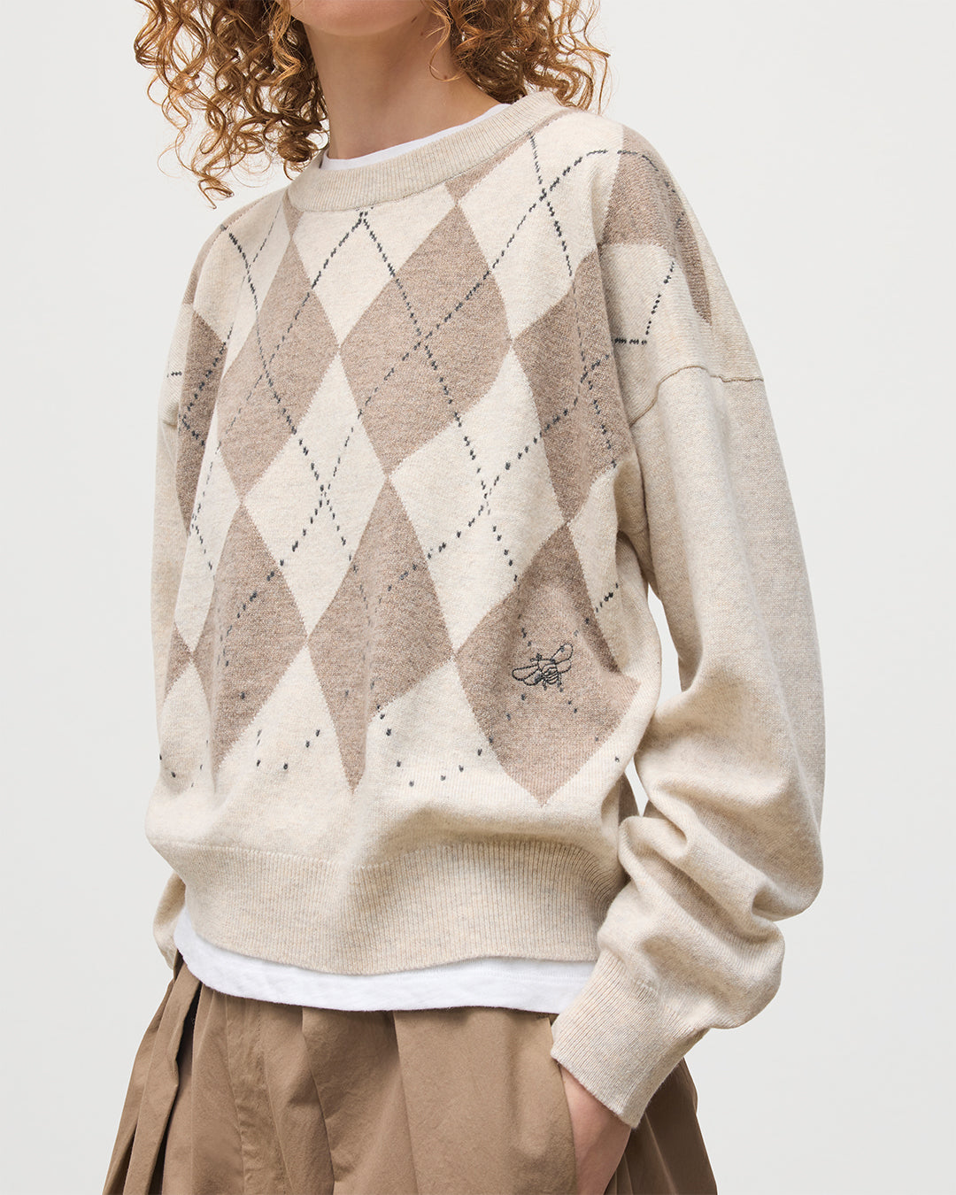 Clan Natural Argyle Cashmere Jumper