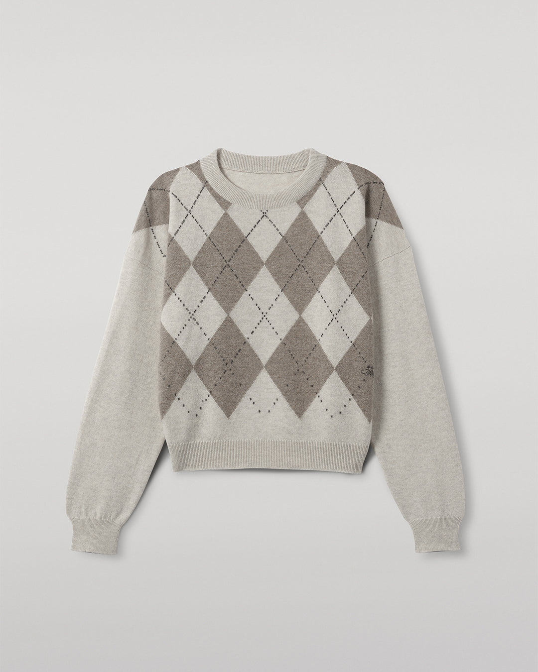 Clan Natural Argyle Cashmere Jumper