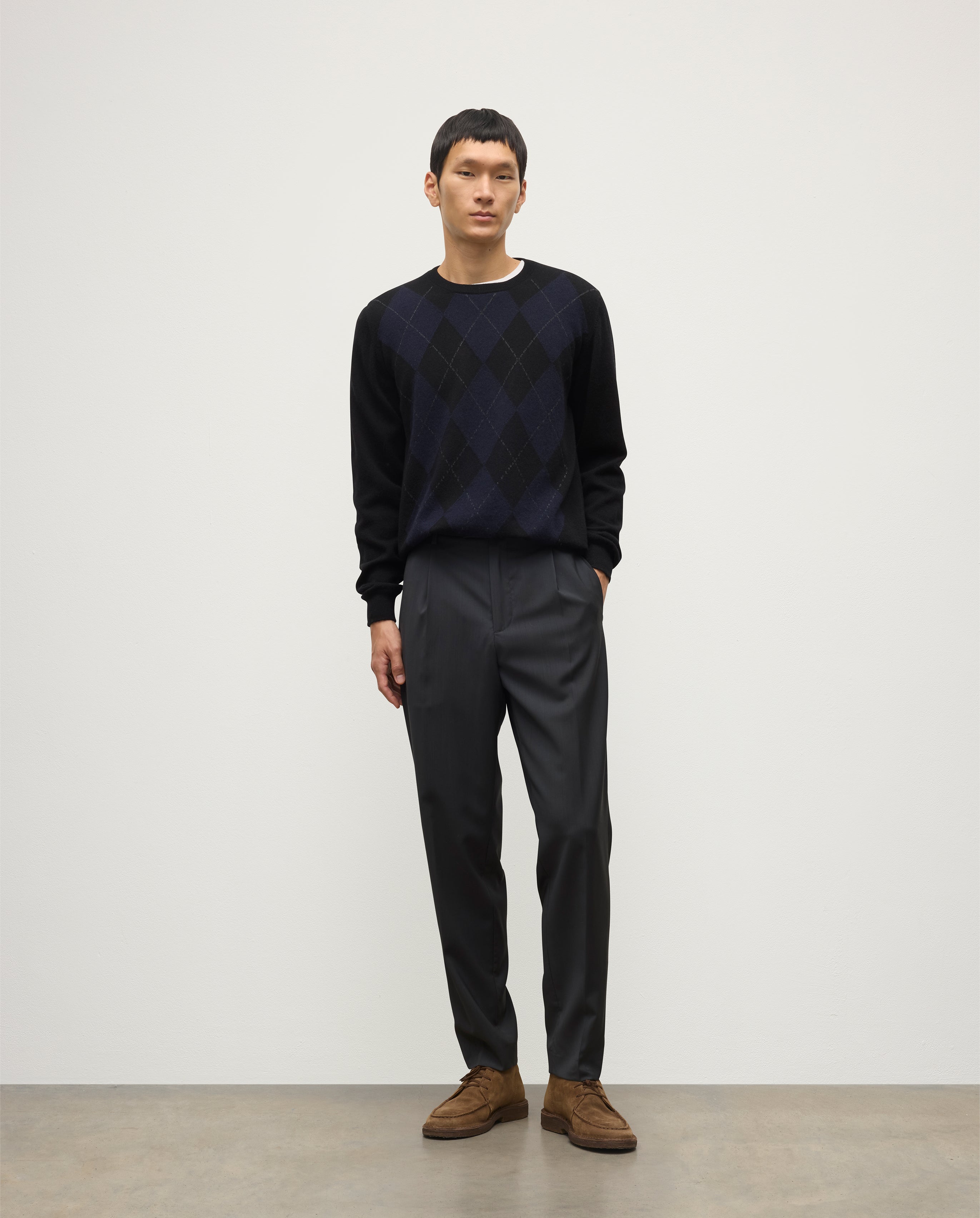 Argyll Black Cashmere Jumper