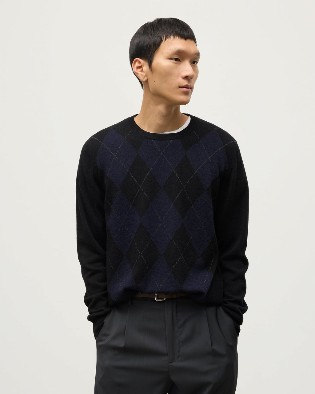 Argyll Black Cashmere Jumper