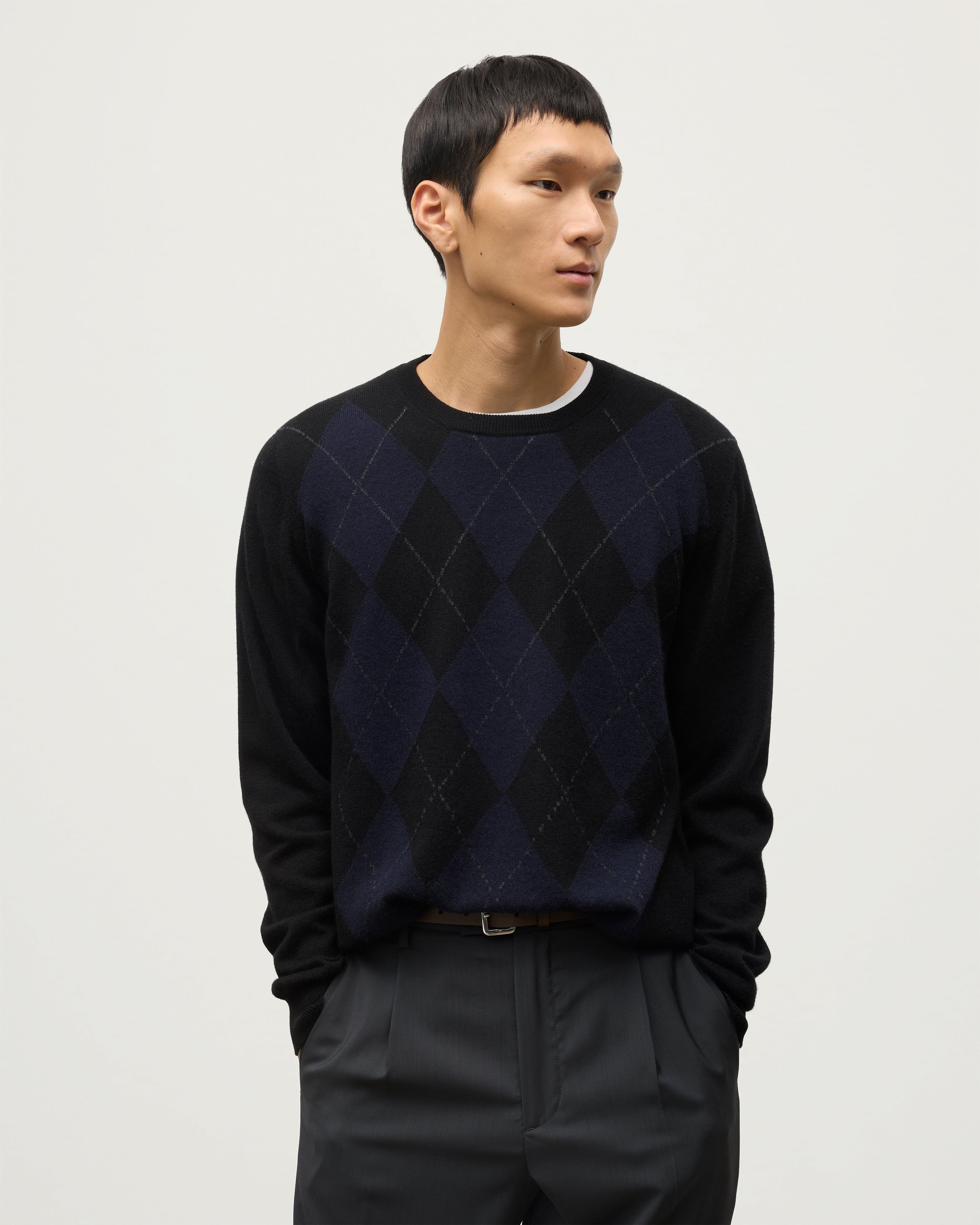 Argyll Black Cashmere Jumper