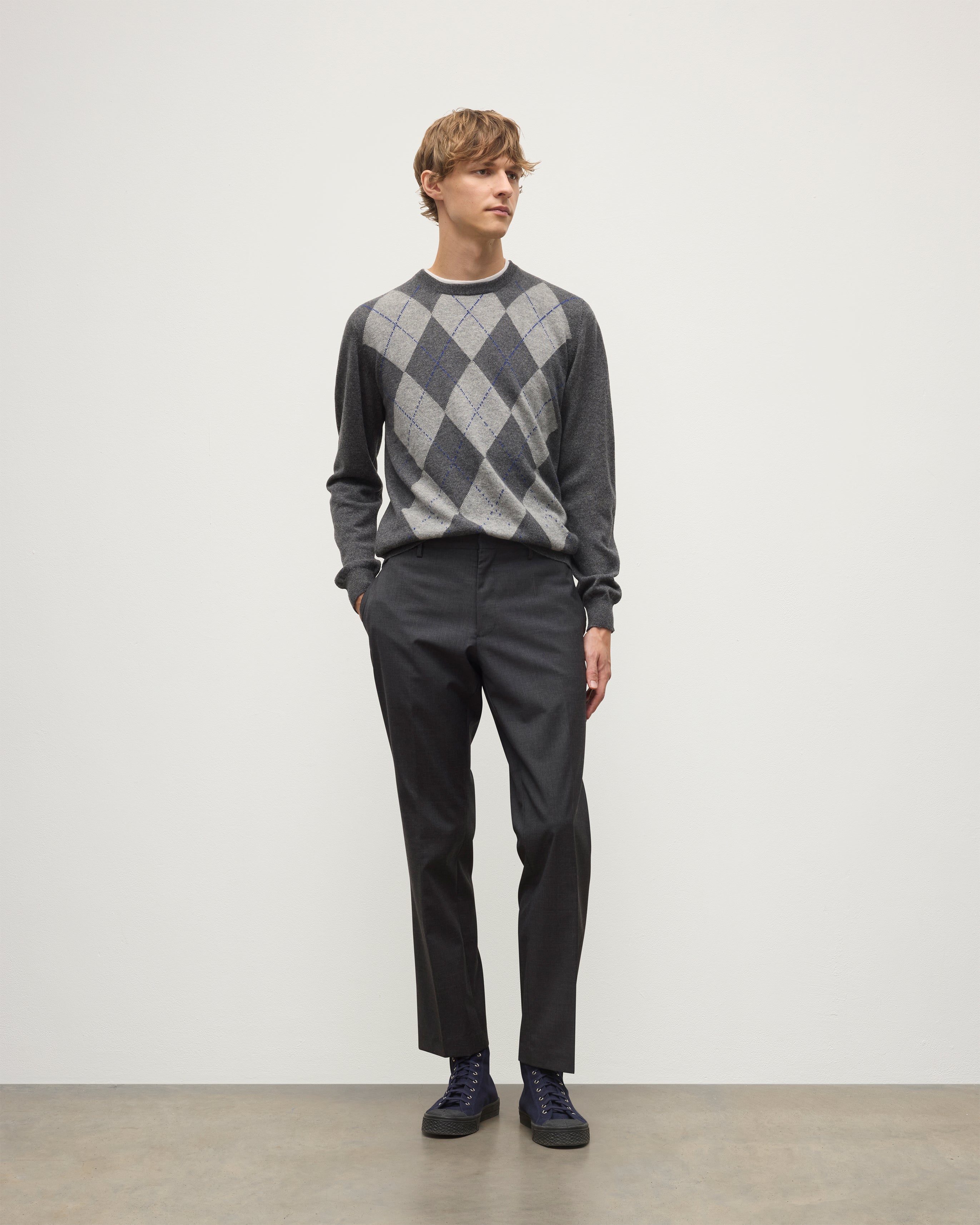 Argyll Mid Grey Cashmere Jumper