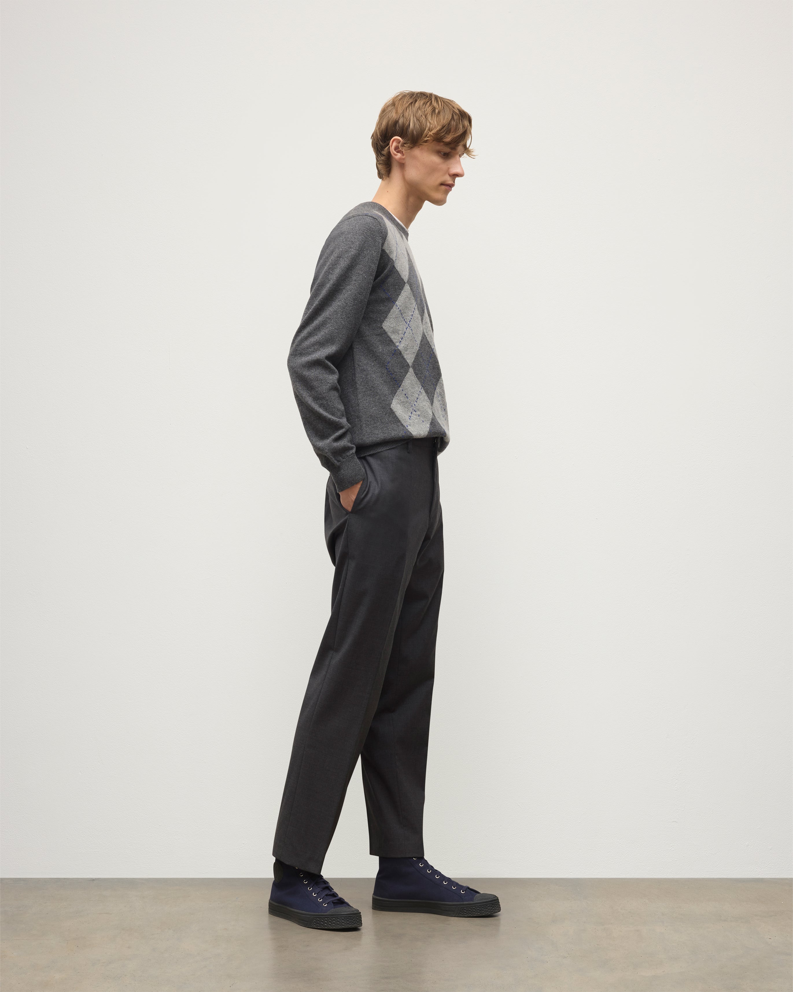 Argyll Mid Grey Cashmere Jumper