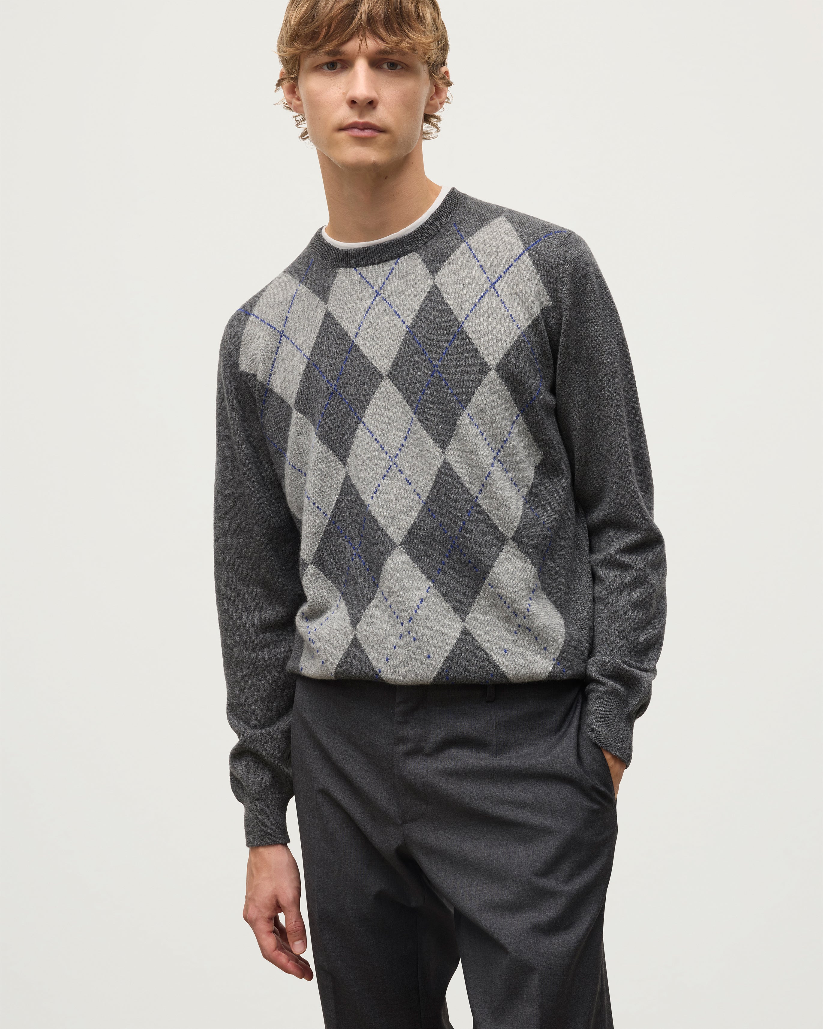 Argyll Mid Grey Cashmere Jumper