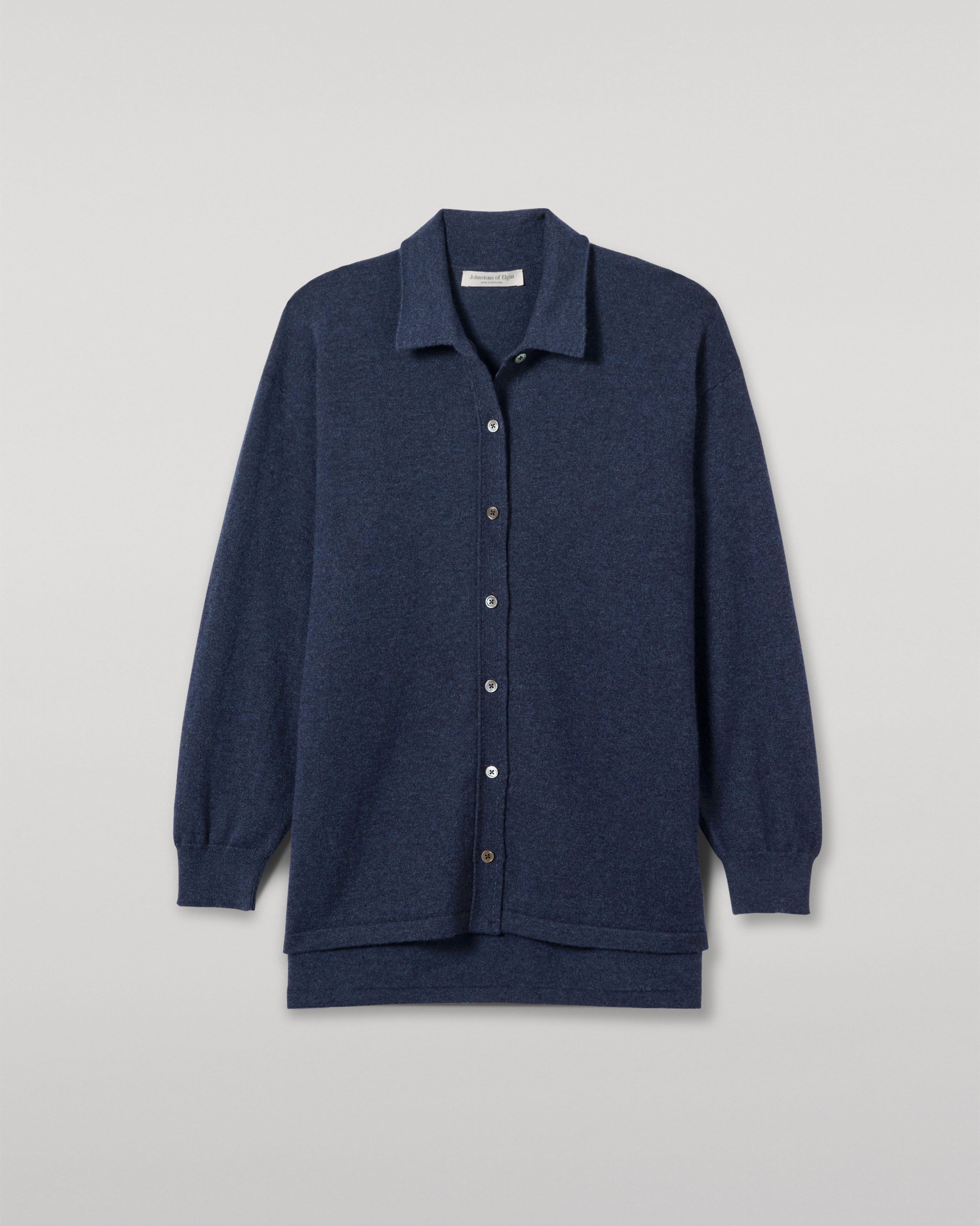 Munro Navy Cashmere Shirt