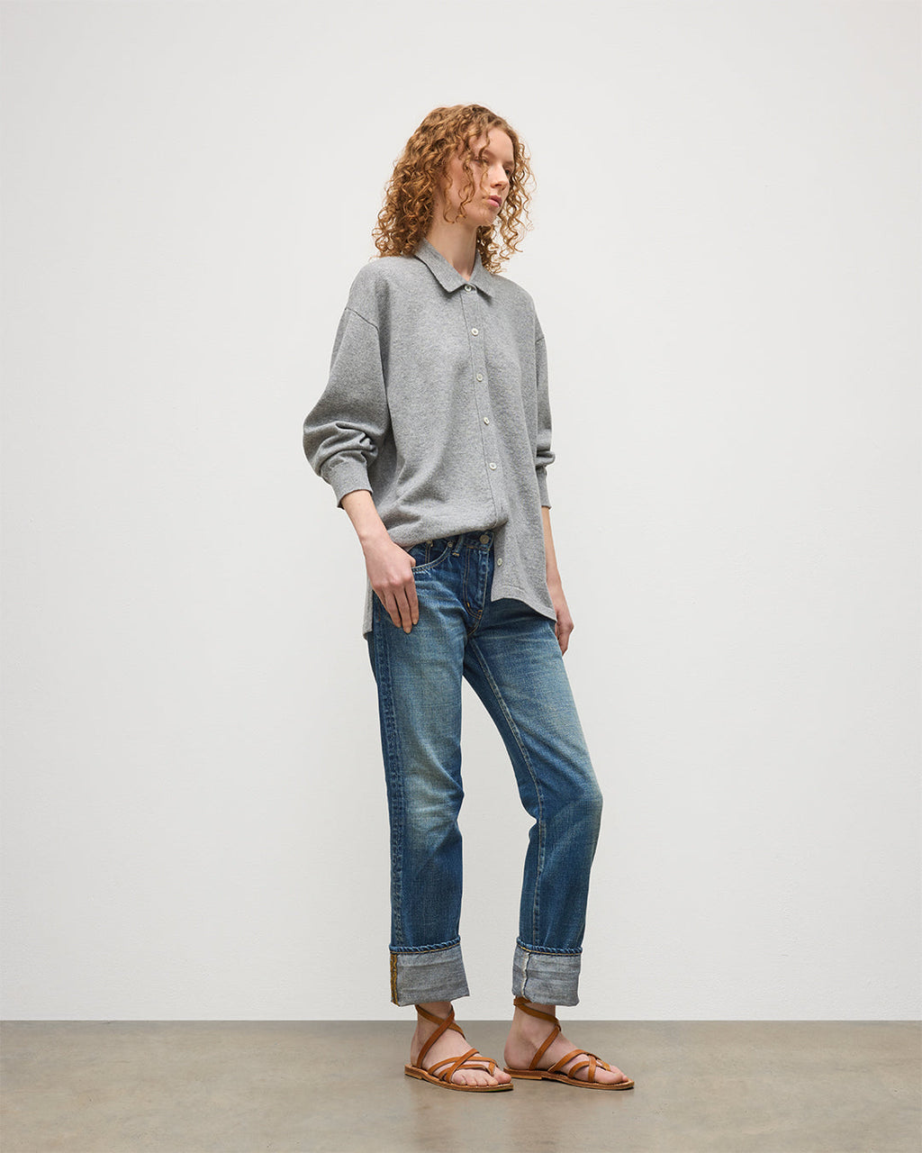 Munro Light Grey Cashmere Shirt