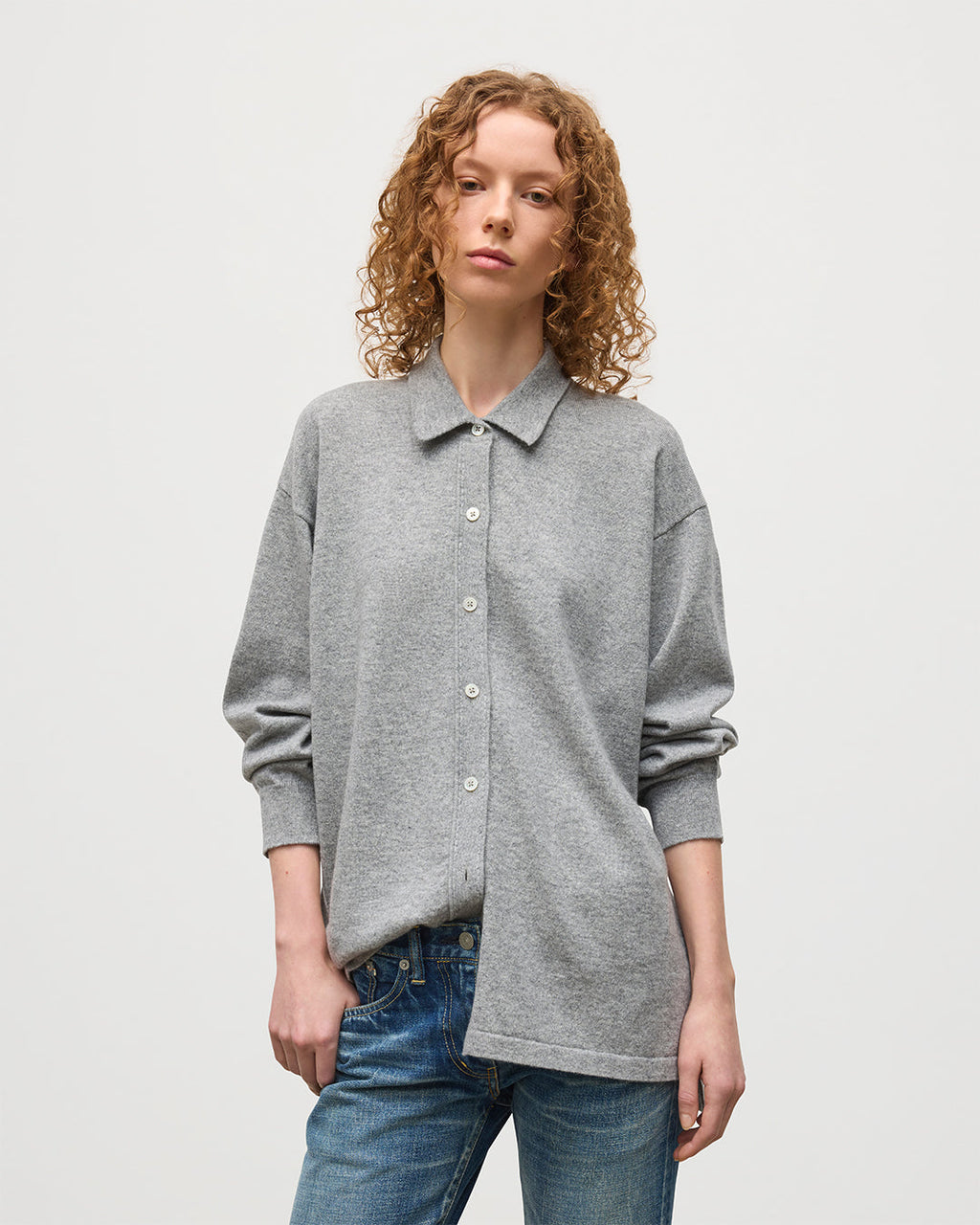 Munro Light Grey Cashmere Shirt
