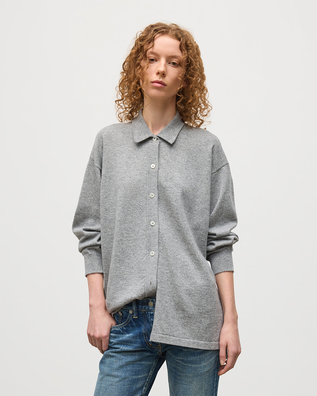 Munro Light Grey Cashmere Shirt