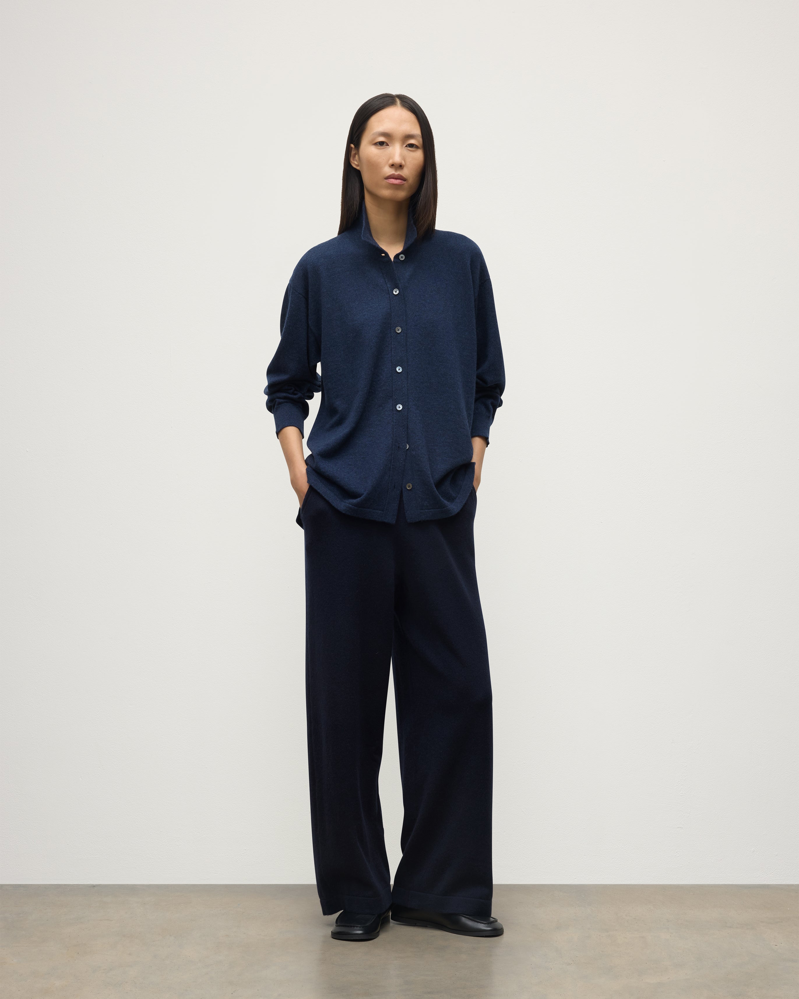 Munro Navy Cashmere Shirt