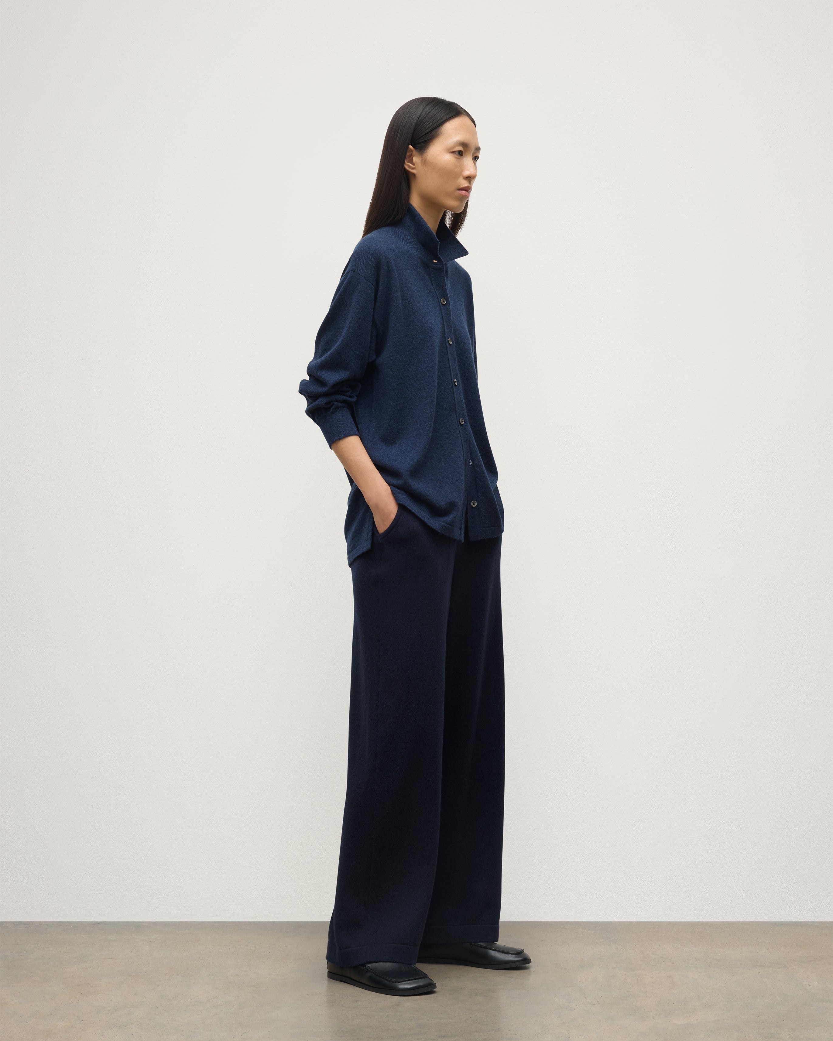 Munro Navy Cashmere Shirt