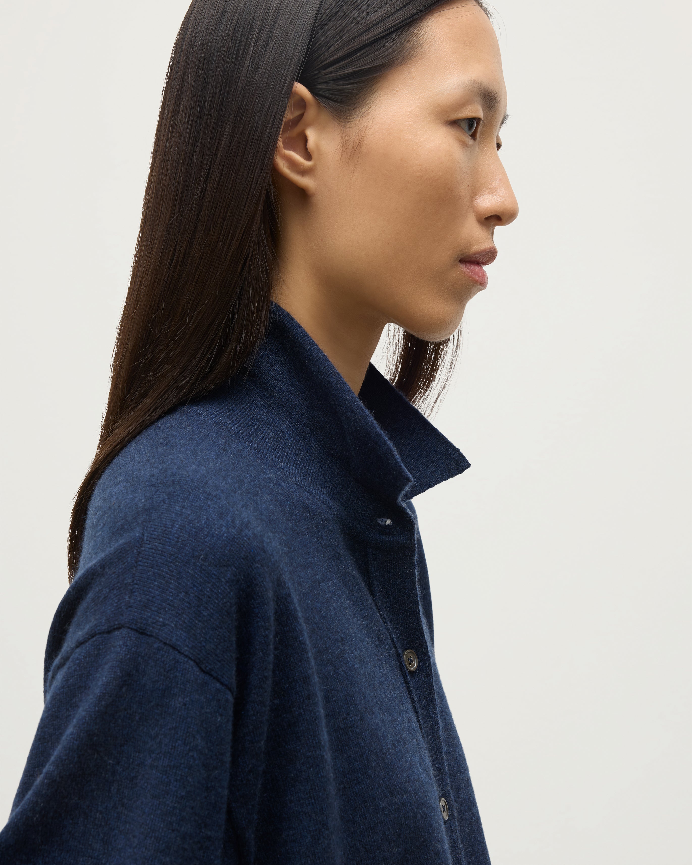 Munro Navy Cashmere Shirt
