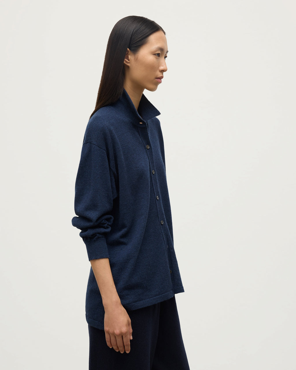 Munro Navy Cashmere Shirt