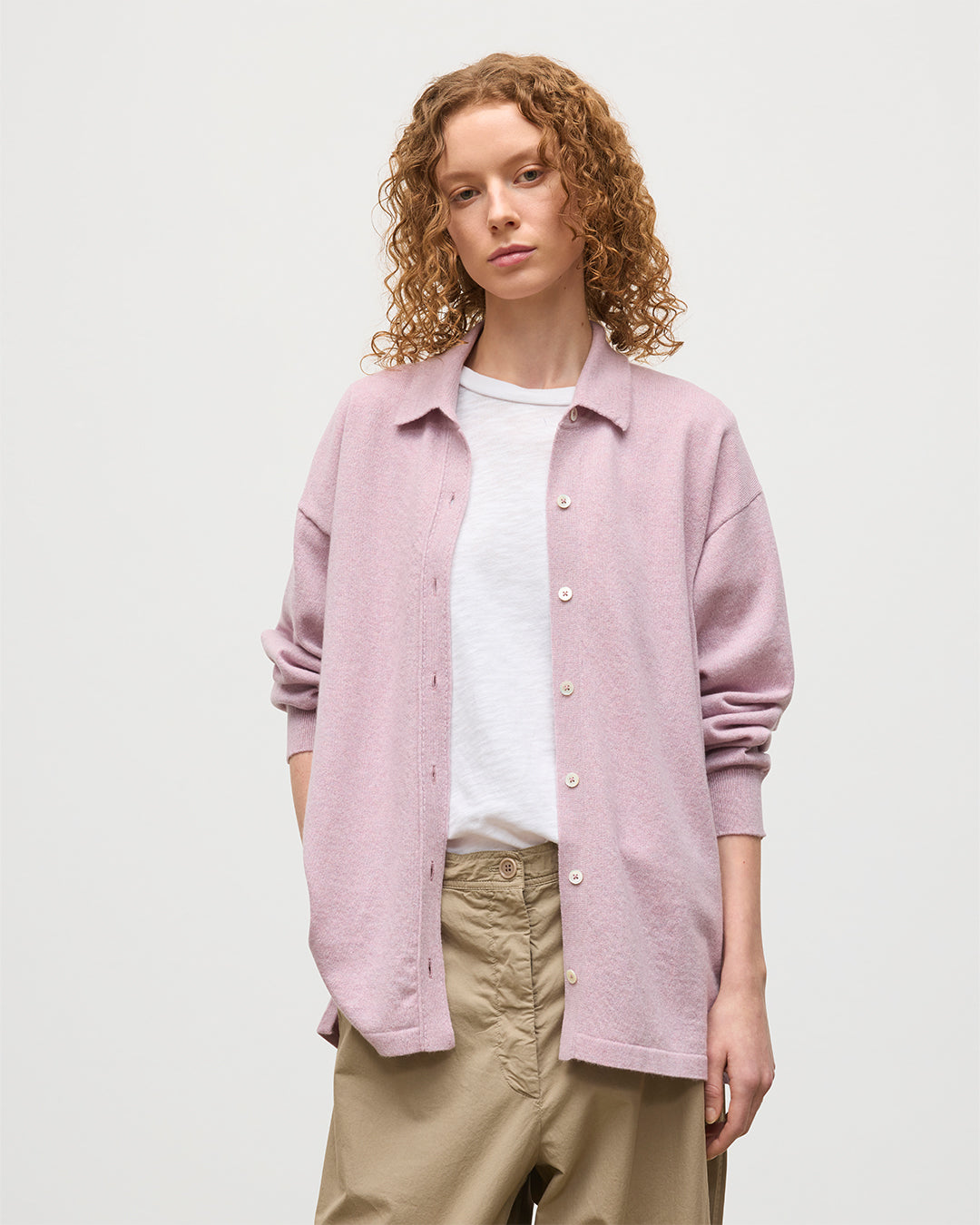 Munro Light Pink Cashmere Shirt