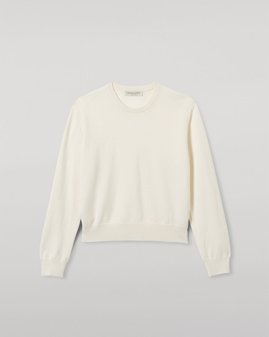 Lunan White Classic Cashmere Crew Jumper