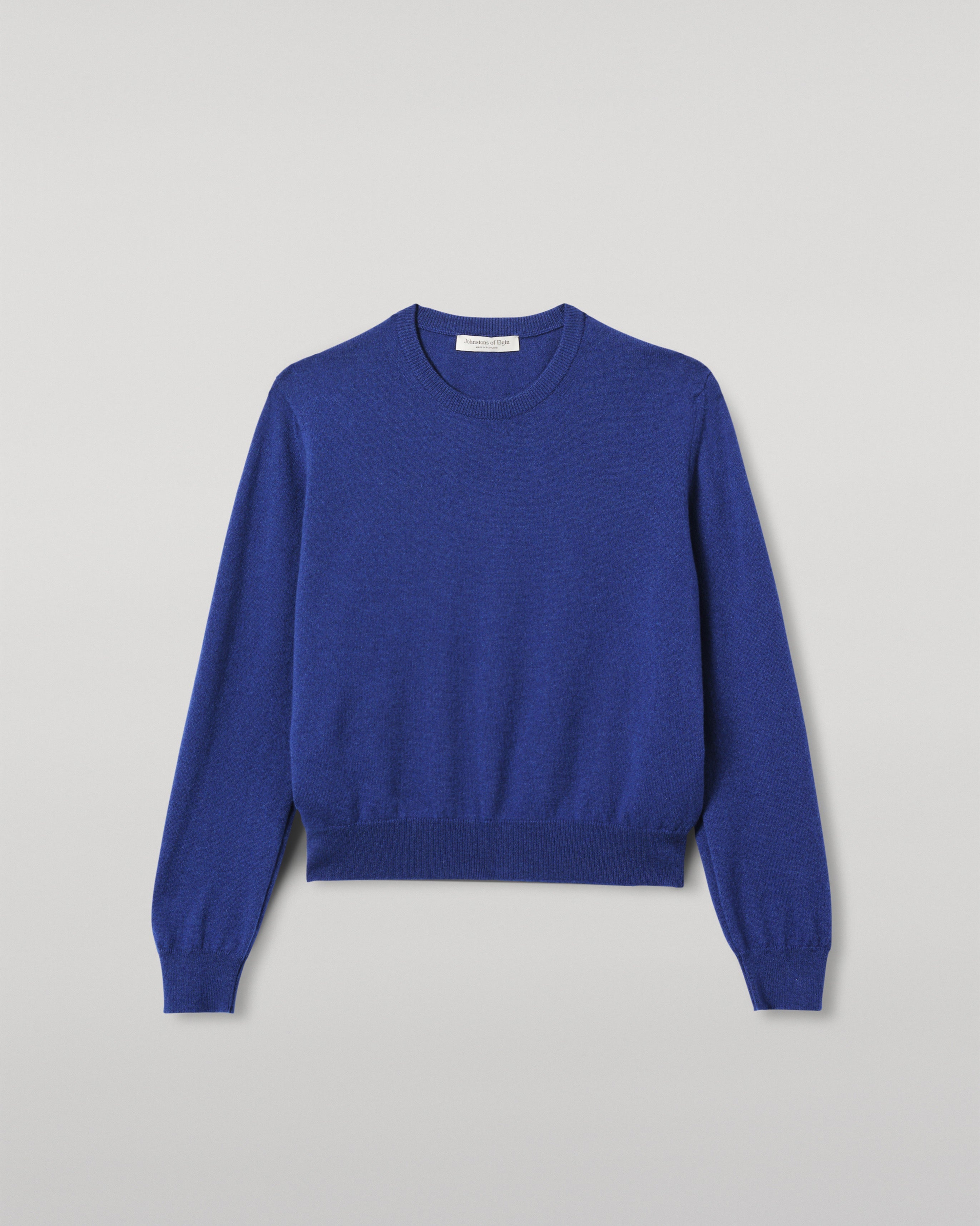 Lunan Blue Classic Cashmere Crew Jumper