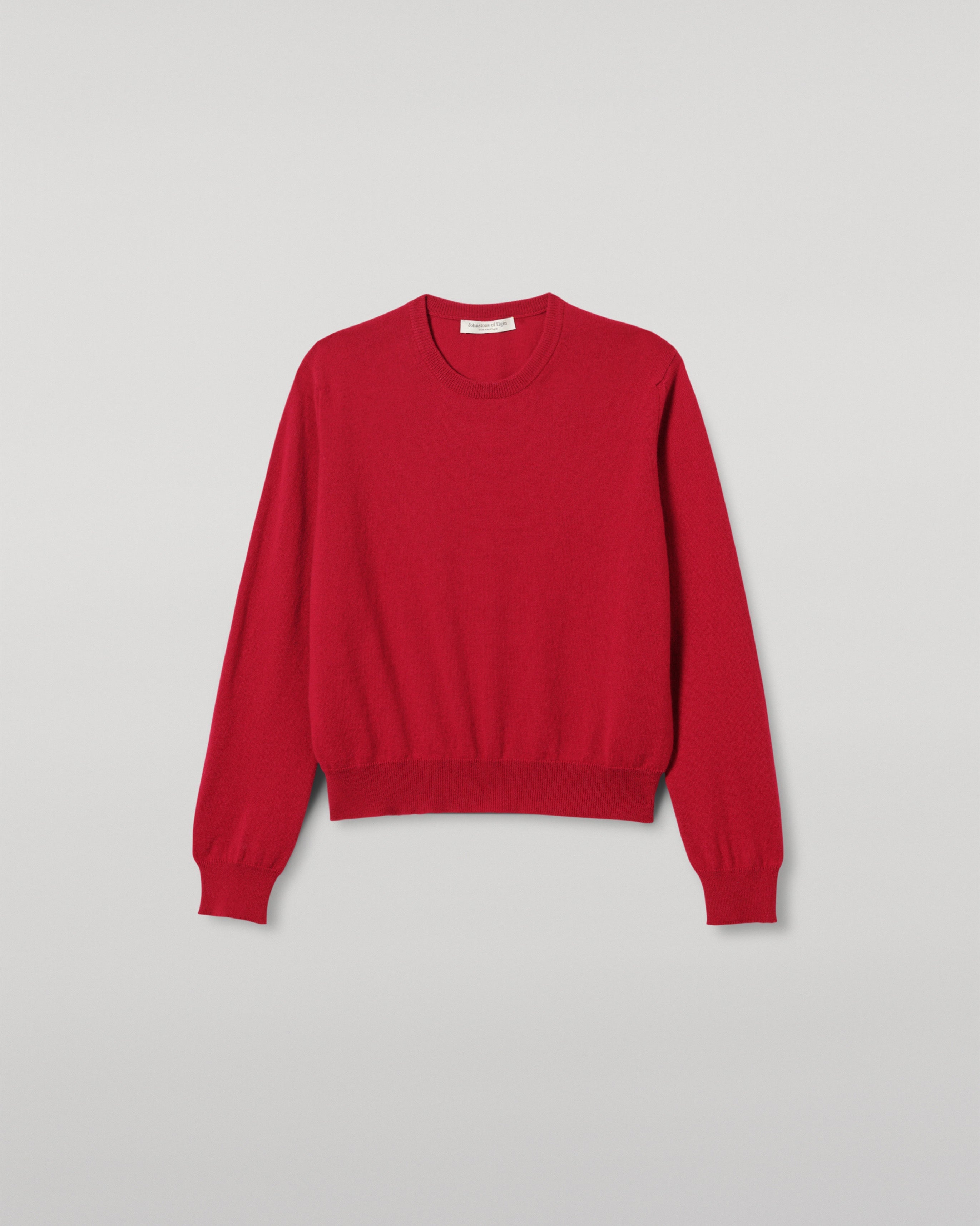 Lunan Classic Red Cashmere Crew Jumper