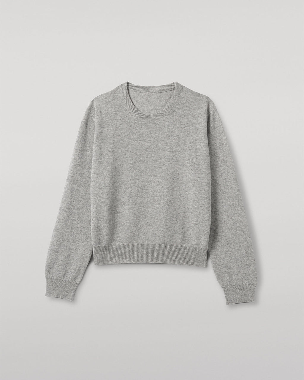 Lunan Pale Grey Classic Cashmere Crew Jumper