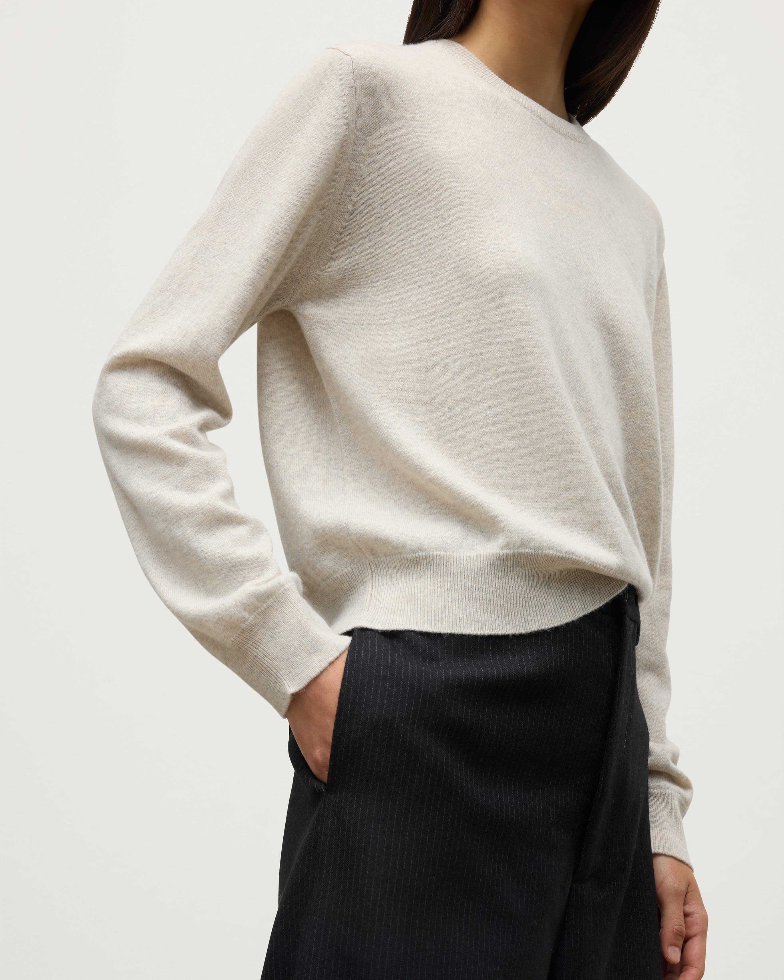 Lunan Natural Classic Cashmere Crew Jumper