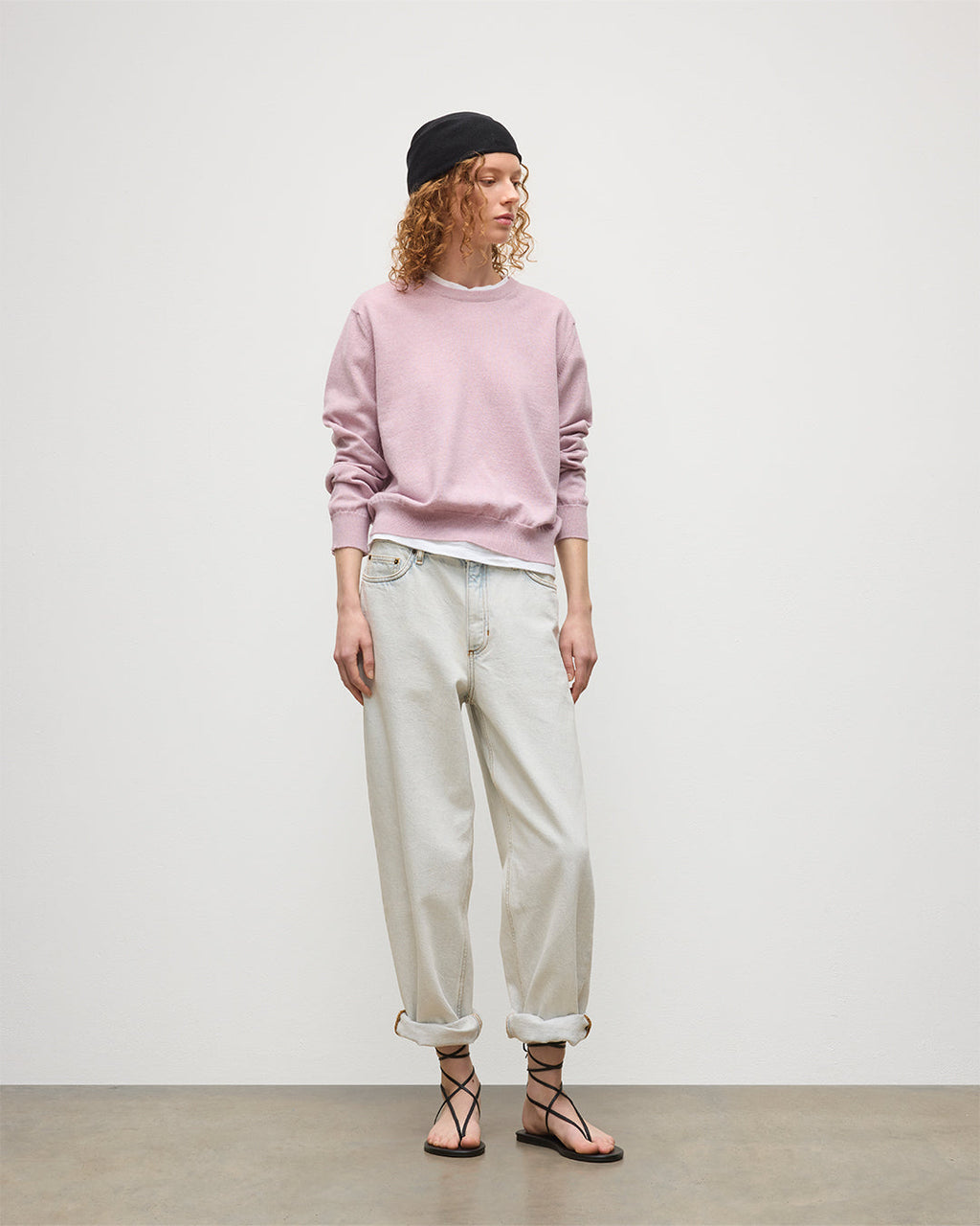 Lunan Light Pink Classic Crew Jumper