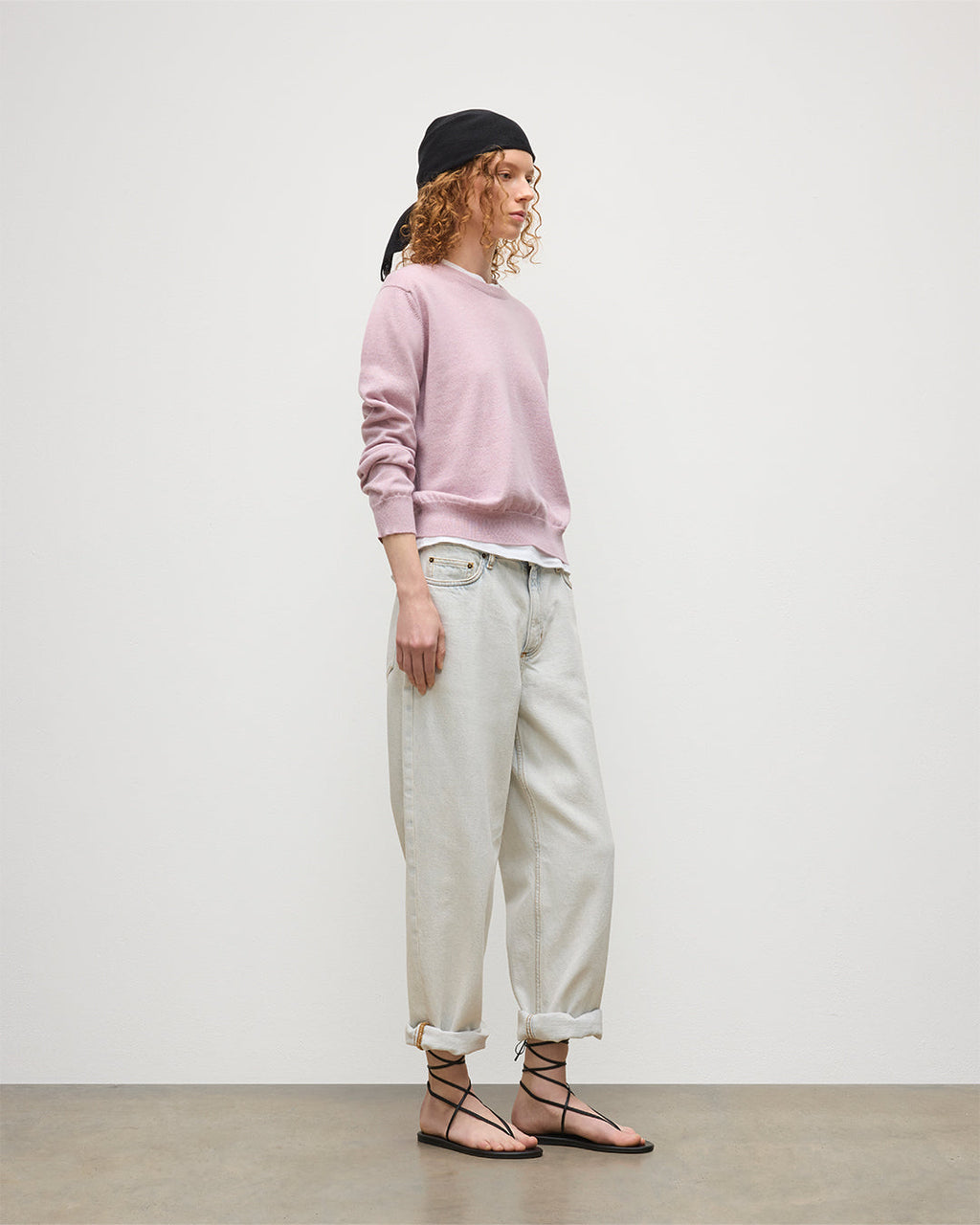 Lunan Light Pink Classic Crew Jumper