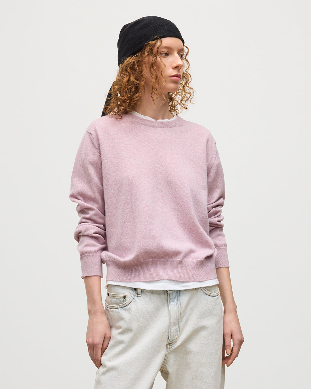 Lunan Light Pink Classic Crew Jumper