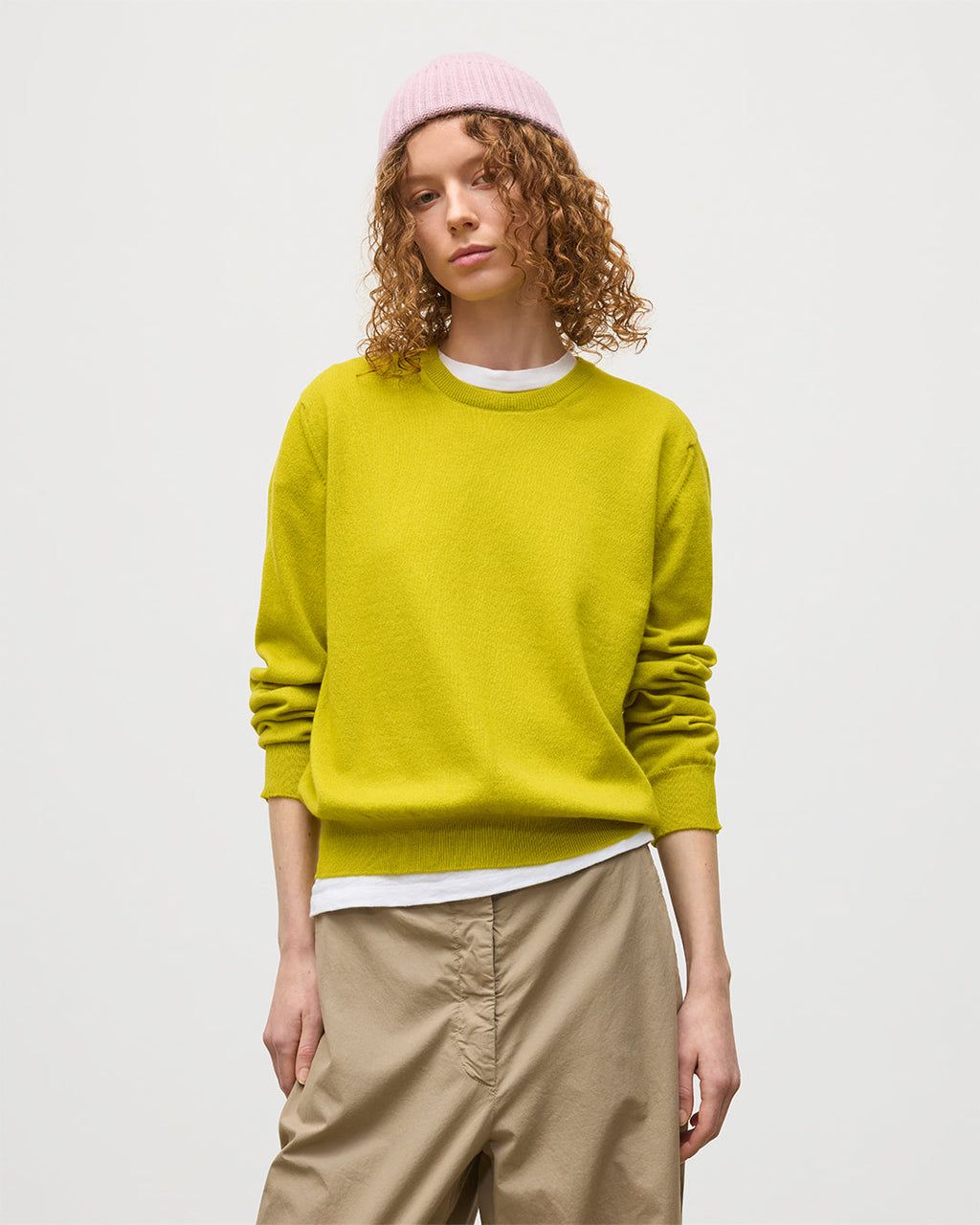 Lunan Yellow Classic Crew Jumper
