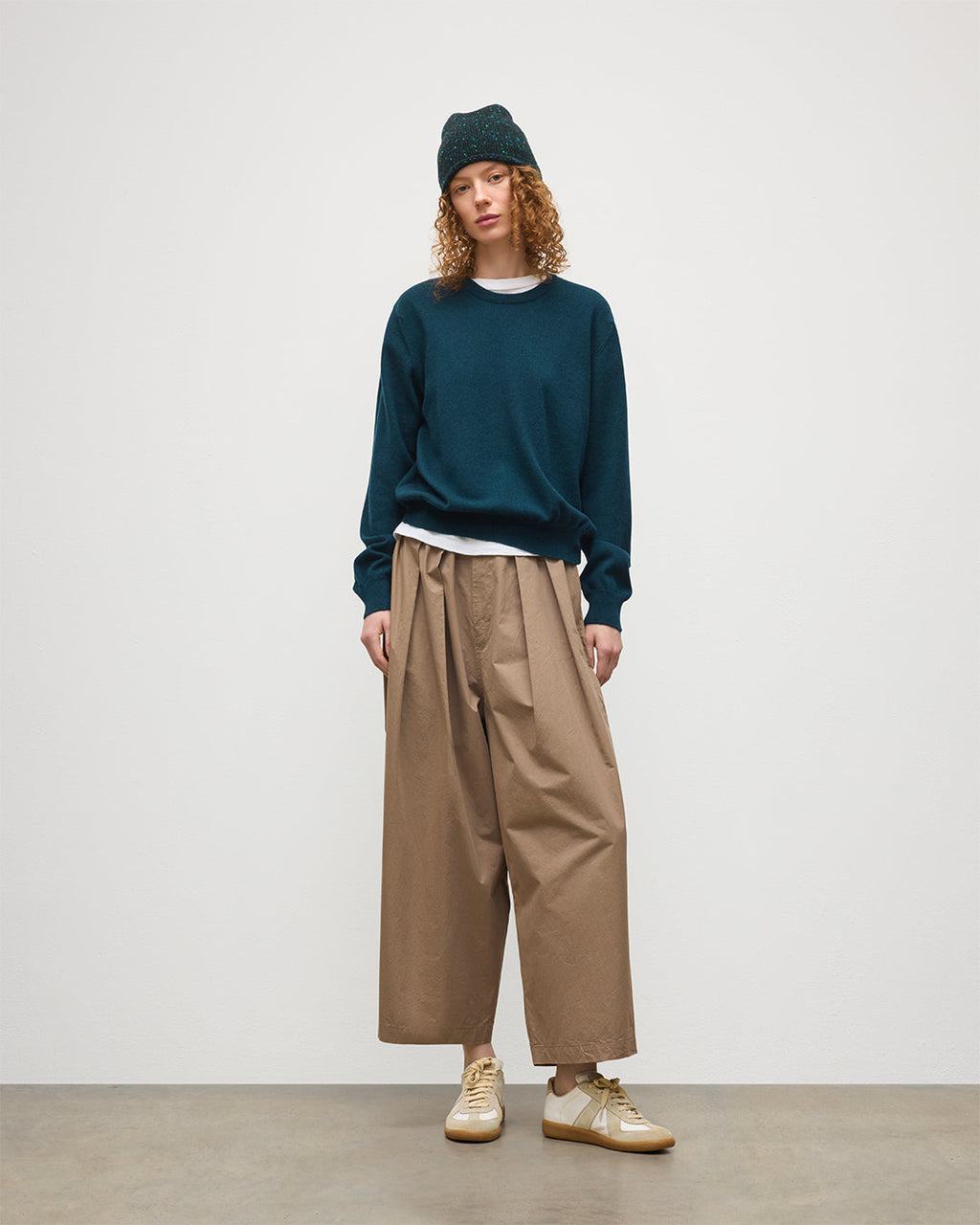 Lunan Bottle Green Classic Crew Jumper