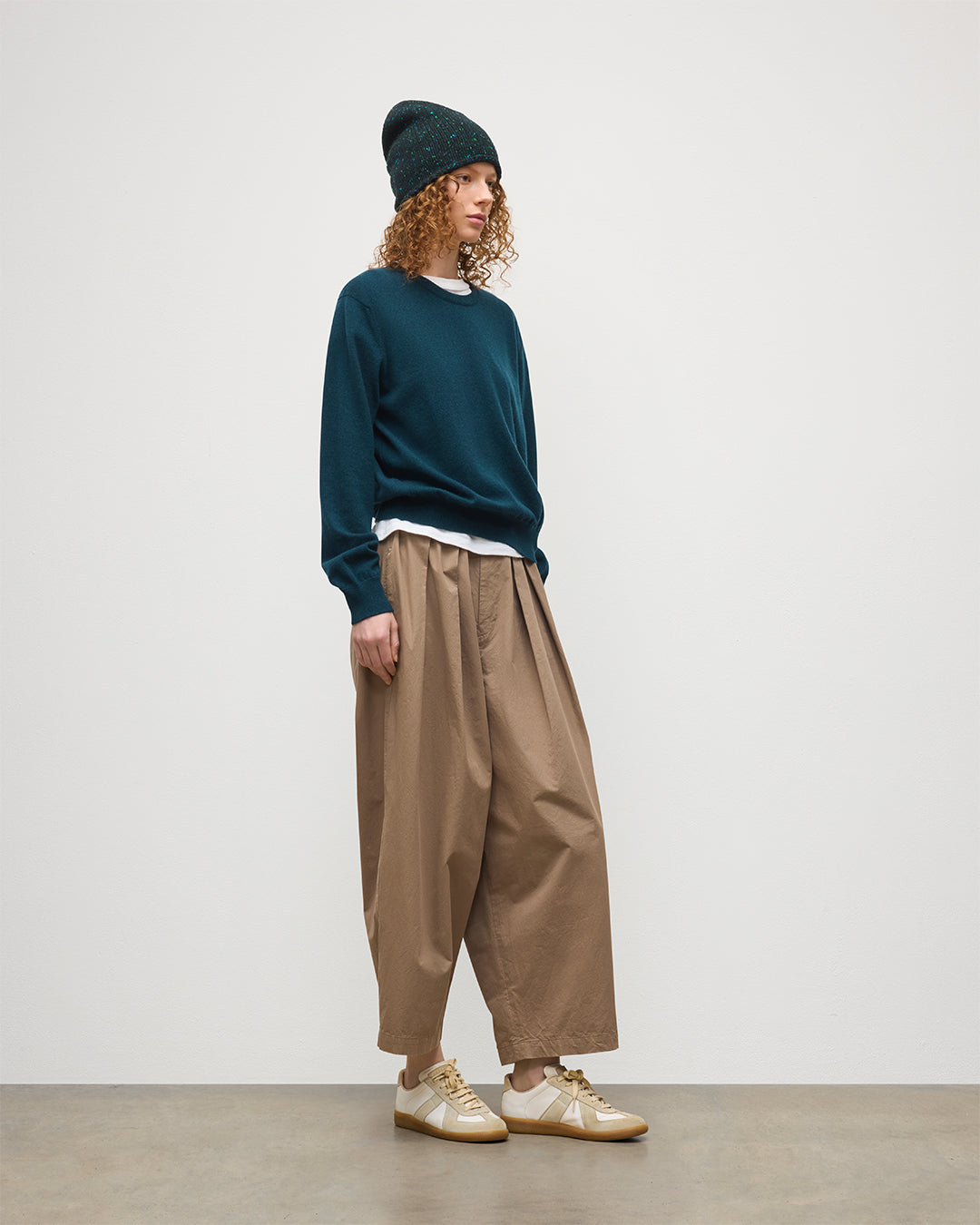 Lunan Bottle Green Classic Crew Jumper