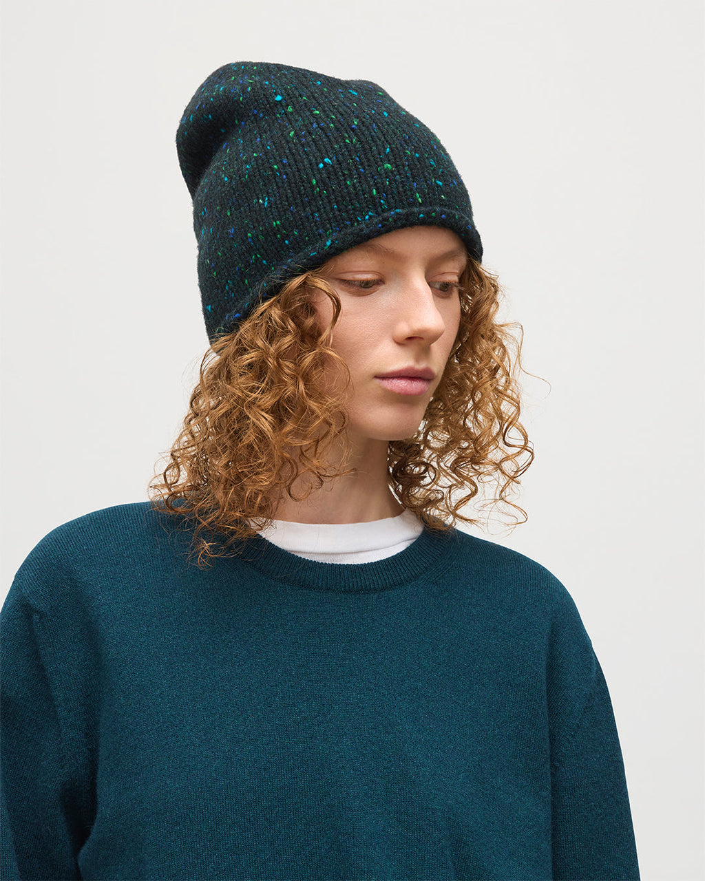 Lunan Bottle Green Classic Crew Jumper