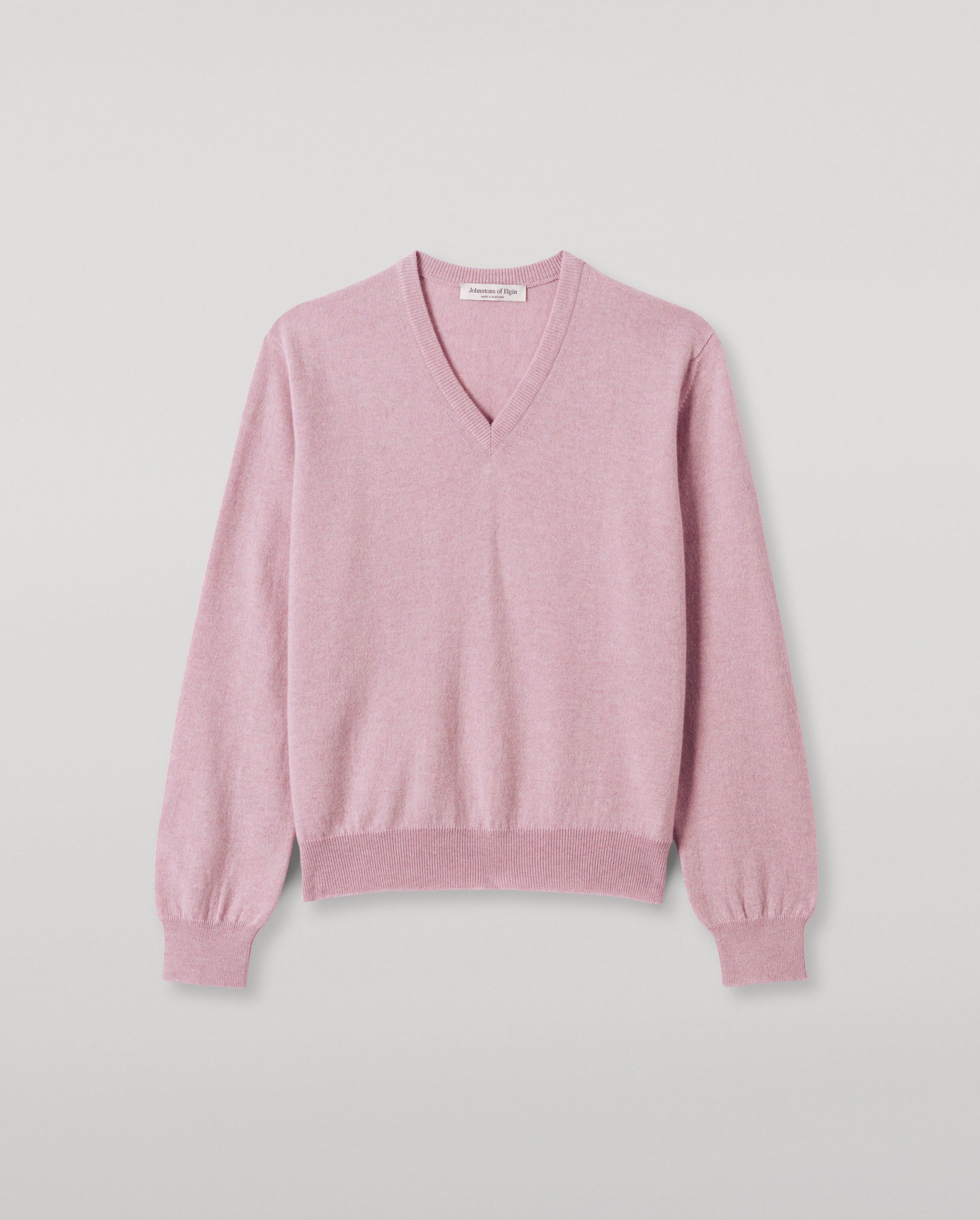Lunan Light Pink Classic V Neck Jumper