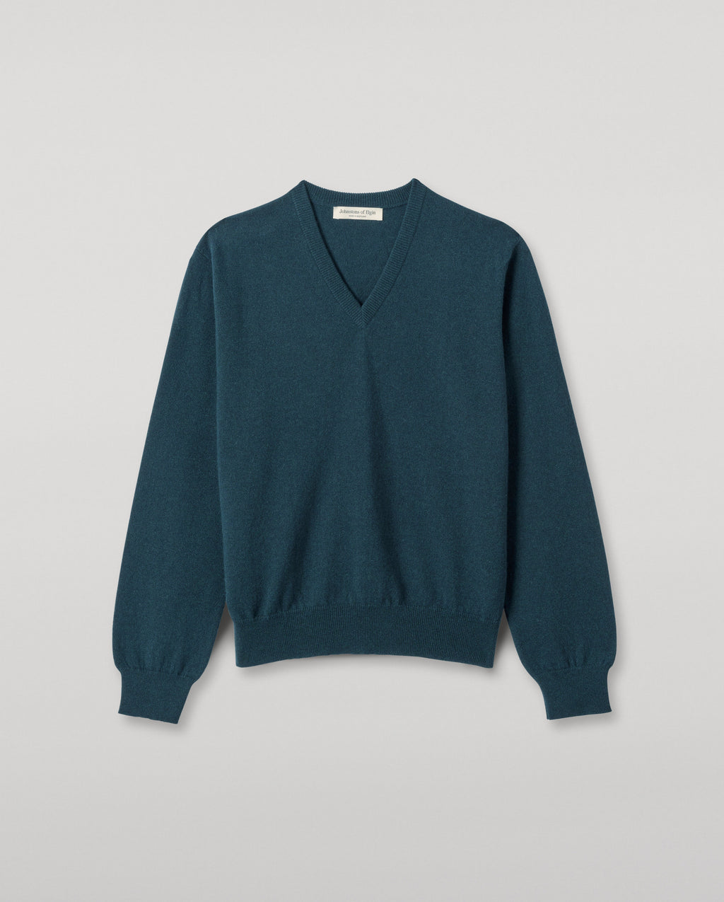 Lunan Bottle Green Classic V Neck Jumper