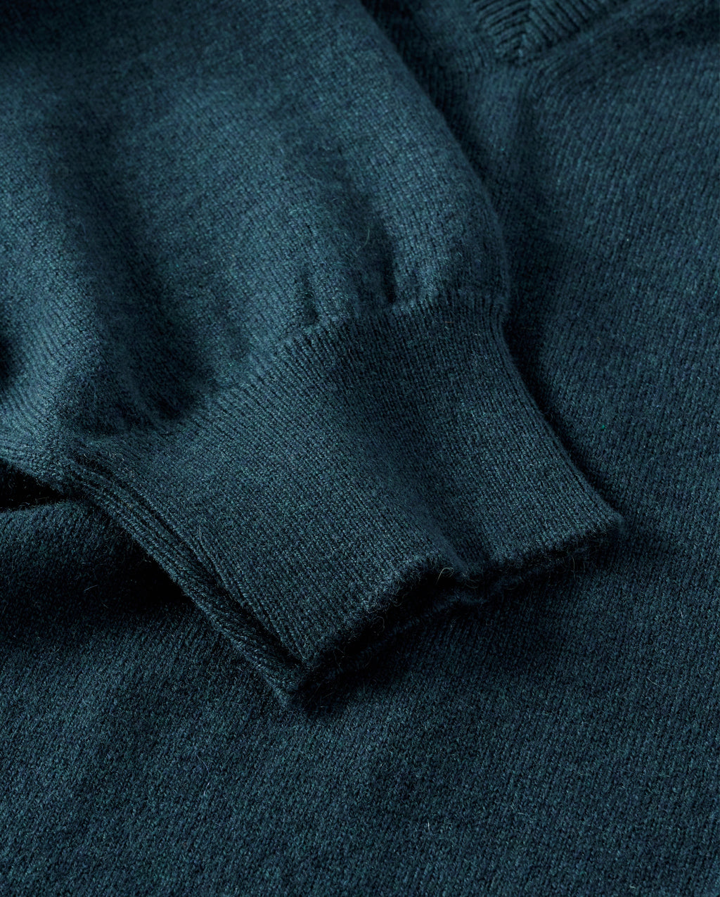 Lunan Bottle Green Classic V Neck Jumper