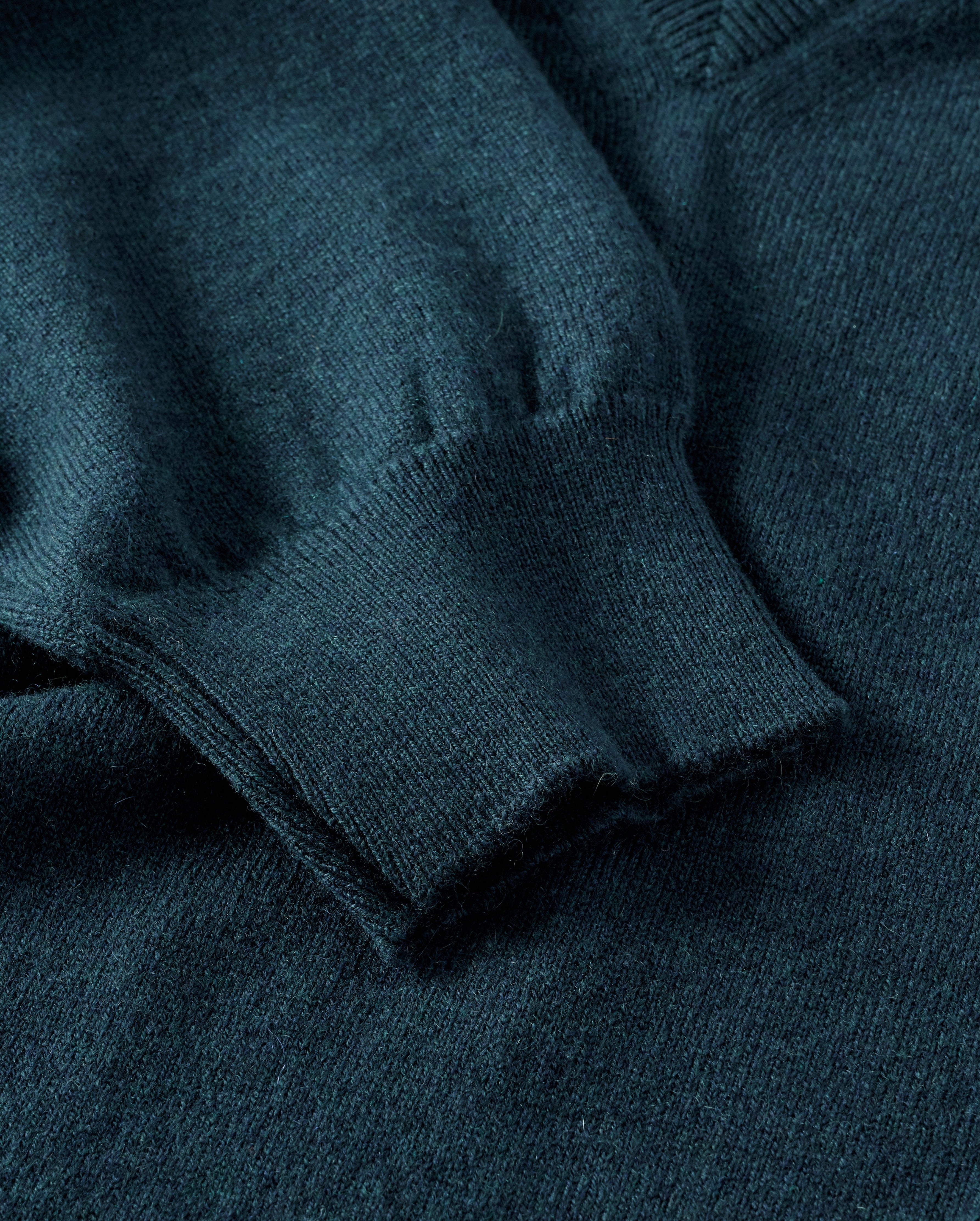 Lunan Bottle Green Classic V Neck Jumper
