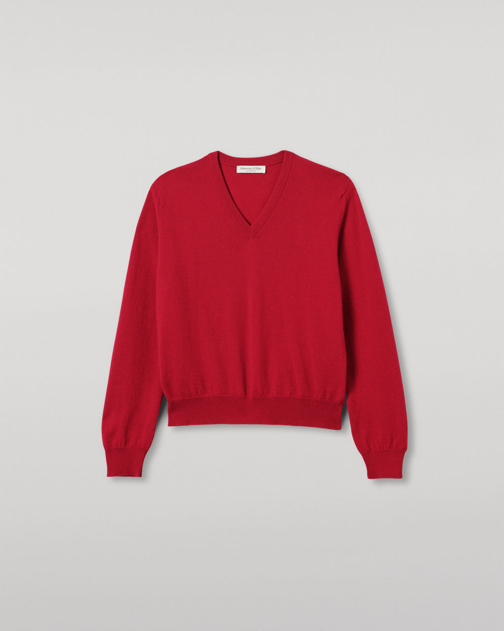 Lunan Red Classic Cashmere V Neck Jumper