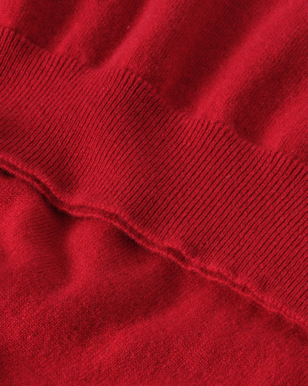 Lunan Red Classic Cashmere V Neck Jumper
