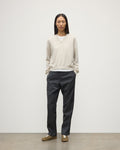 Lunan Natural Classic Cashmere V Neck Jumper