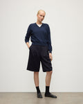 Lunan Navy Classic Cashmere V Neck Jumper