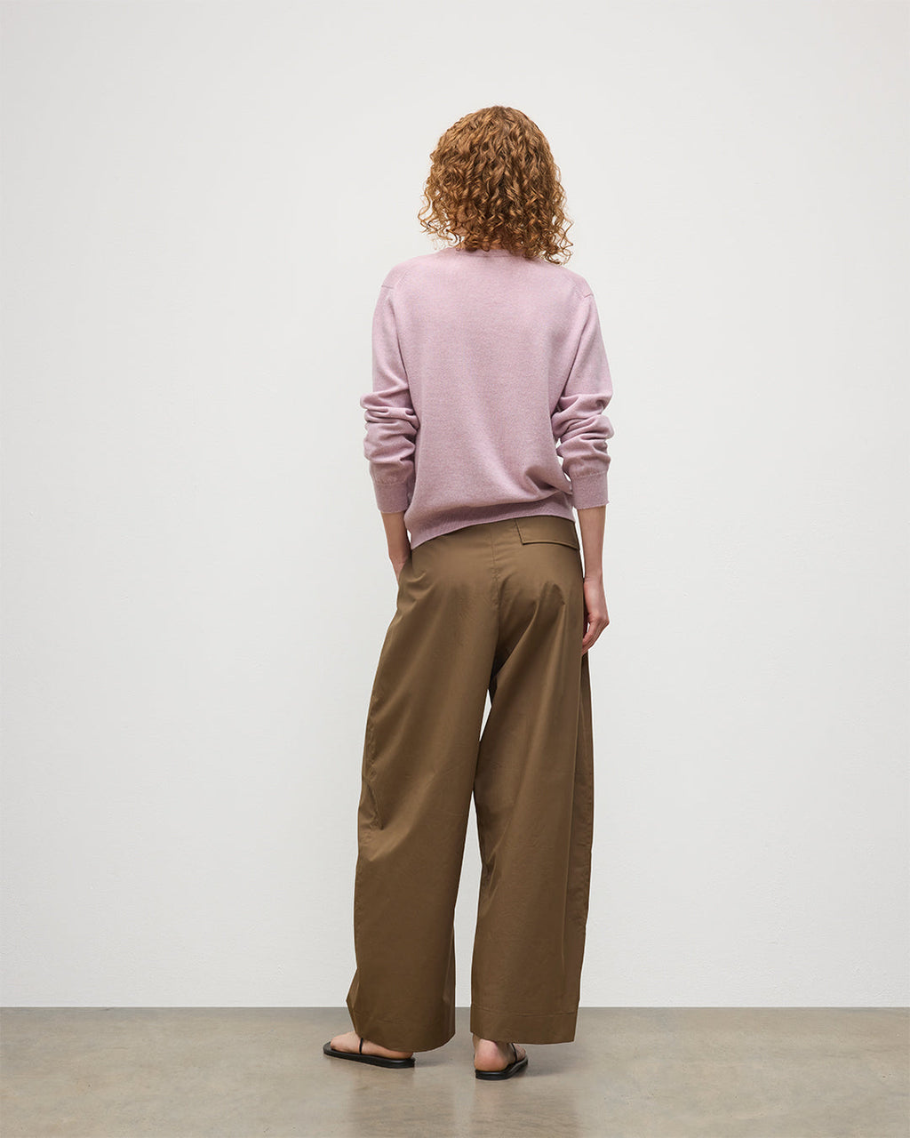 Lunan Light Pink Classic V Neck Jumper
