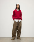 Lunan Red Classic Cashmere V Neck Jumper