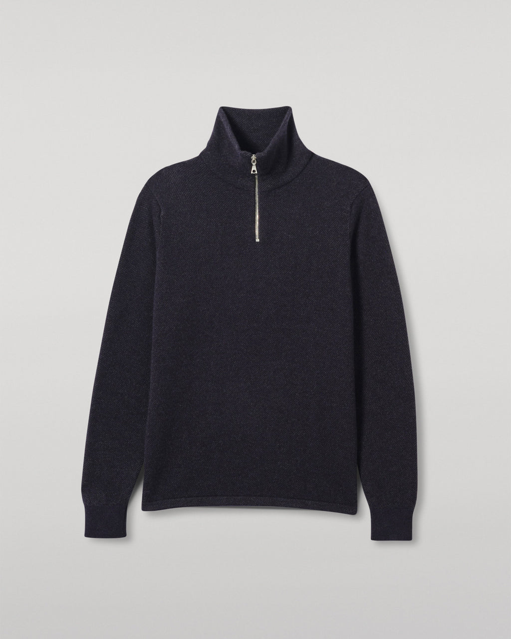 Tweel Navy & Grey Cashmere Half Zip Jumper
