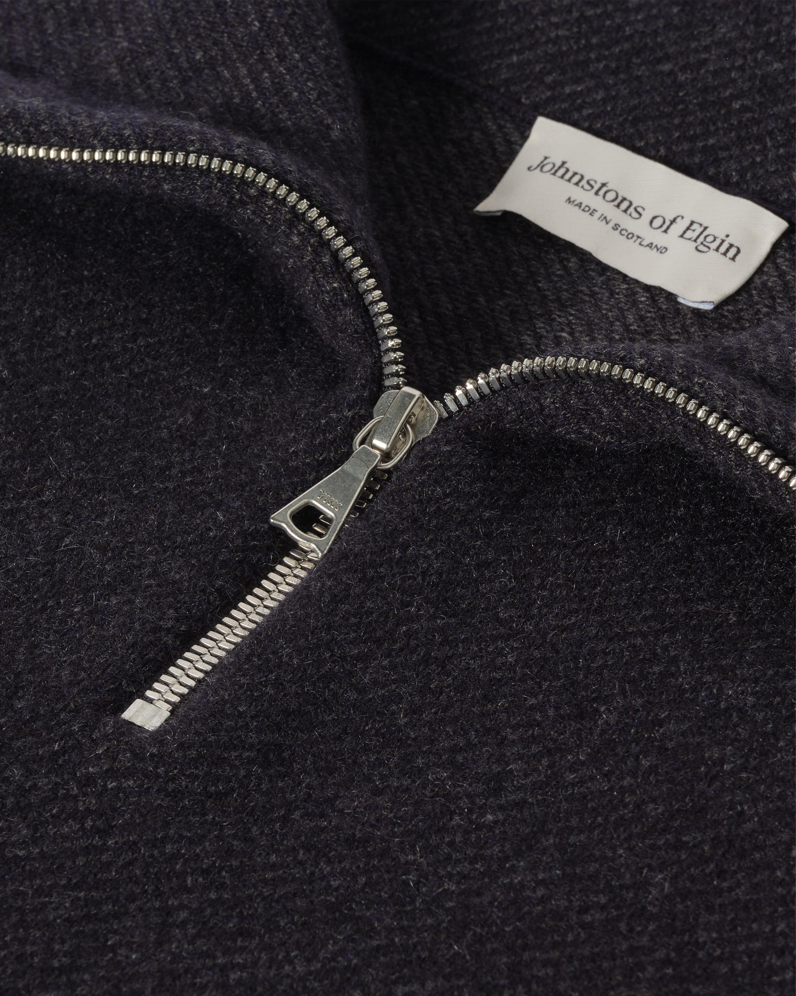 Tweel Navy & Grey Cashmere Half Zip Jumper