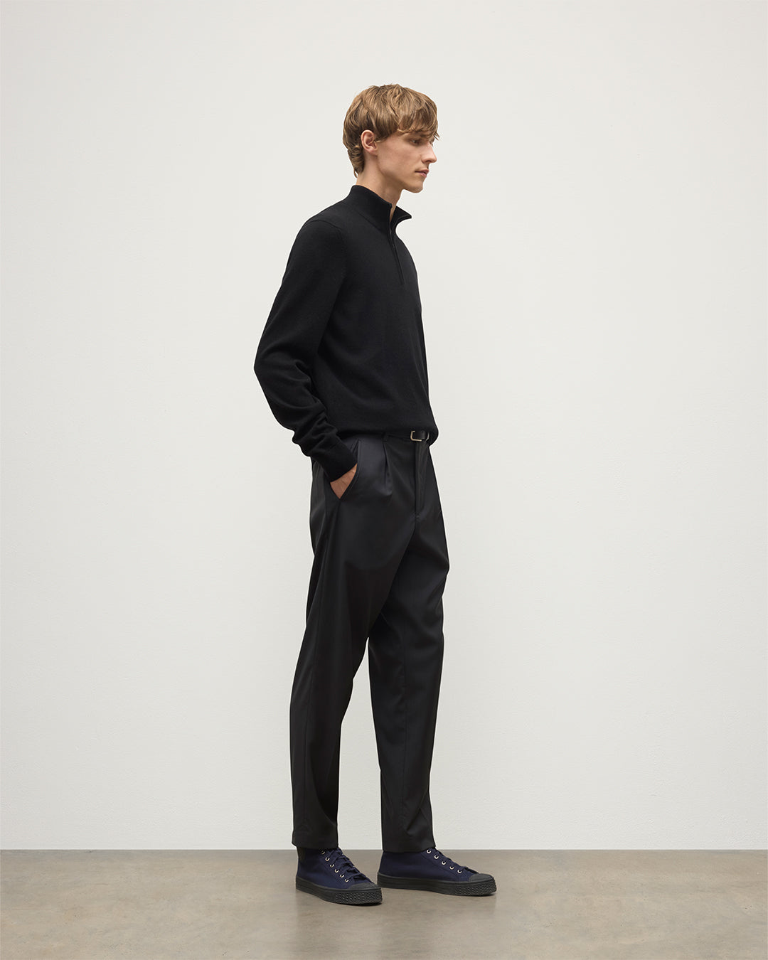 Rory Cashmere Classic Black Zip Neck Jumper