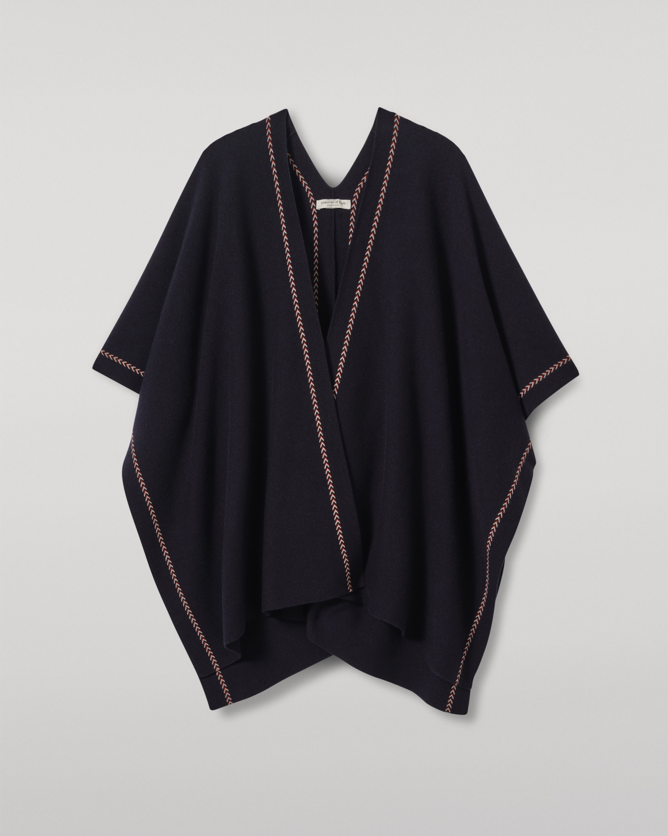 Hawk Dark Navy Cashmere Poncho