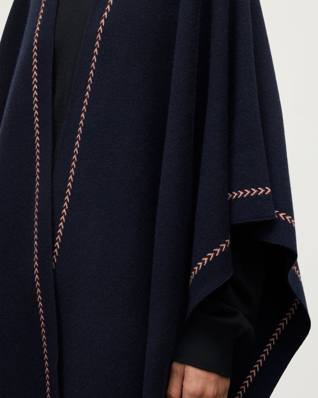 Hawk Dark Navy Cashmere Poncho