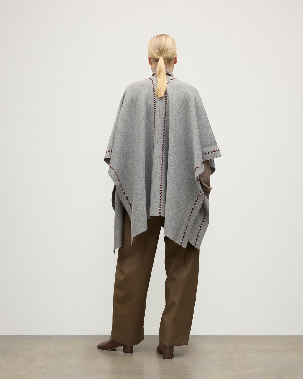 Hawk Light Grey Cashmere Poncho