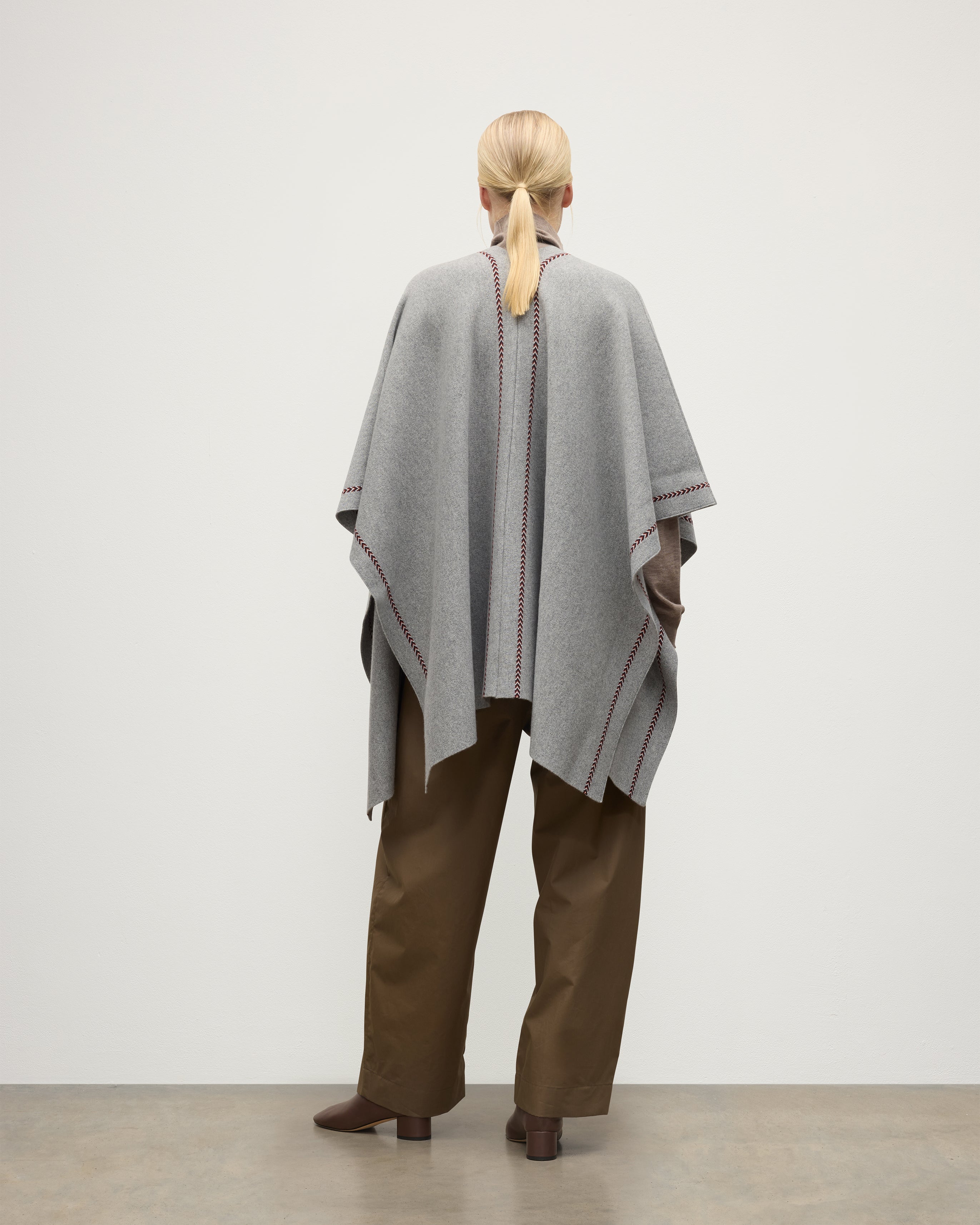 Hawk Light Grey Cashmere Poncho