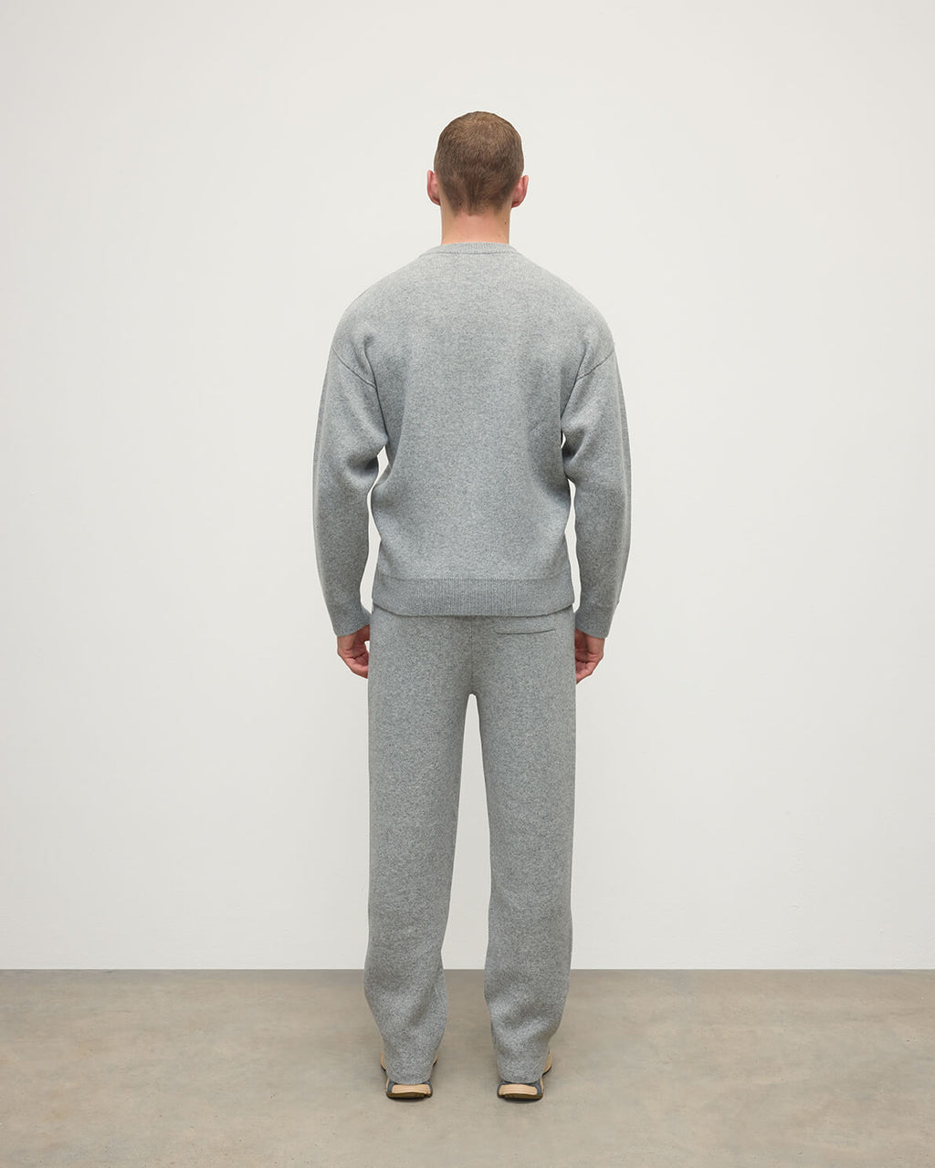 Double Face Light Grey Tapered Joggers