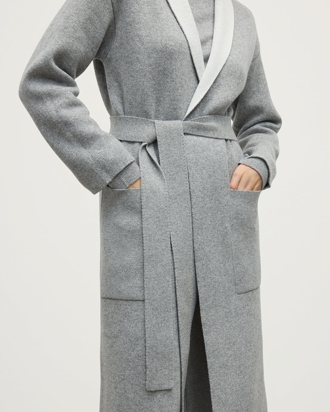 Double-Face Light Grey Cardigan